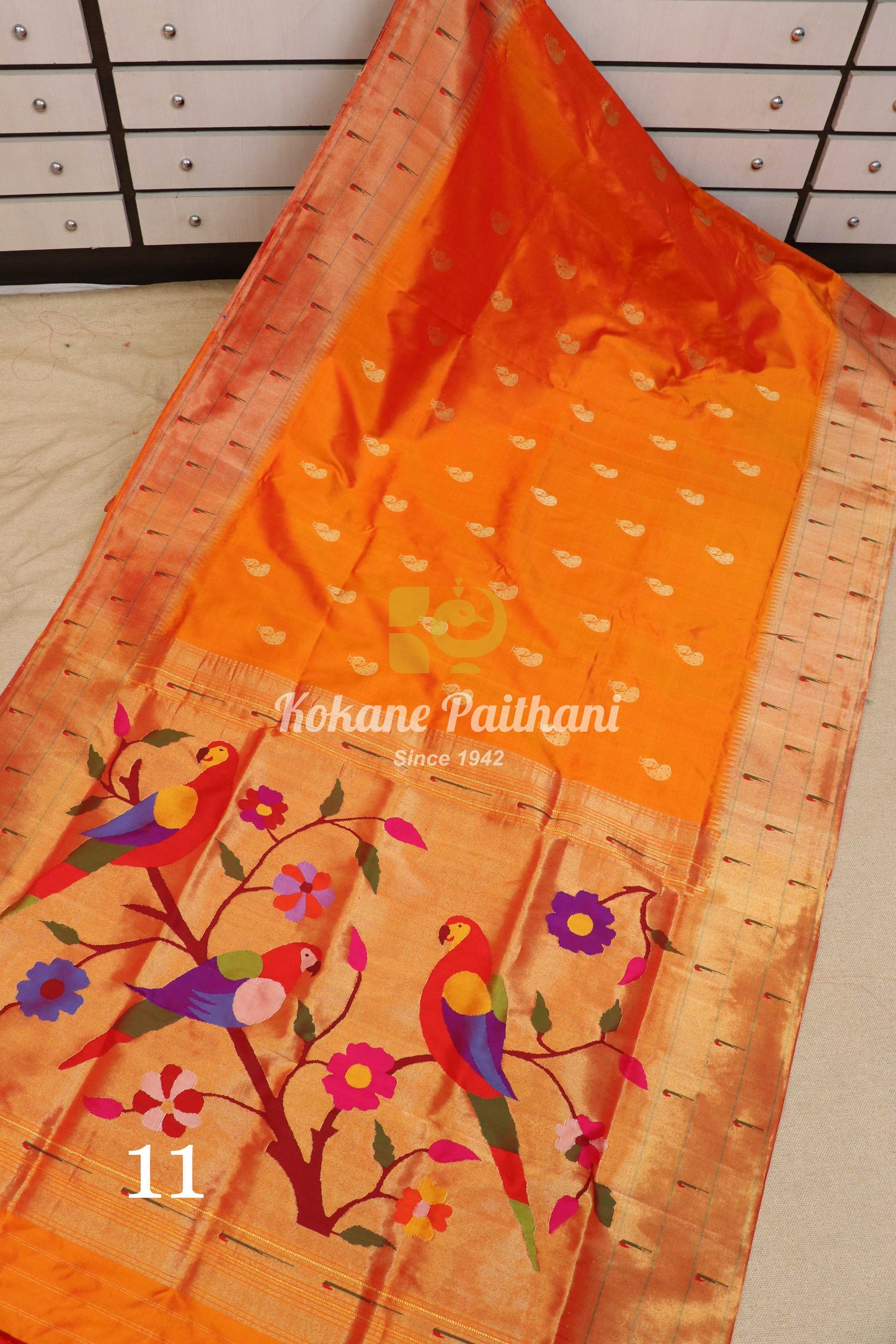 Triple Muniya Brocade Paithani Saree