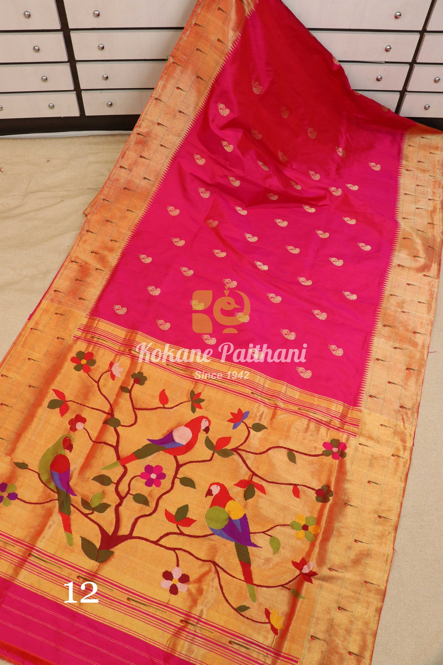 Triple Muniya Brocade Paithani Saree