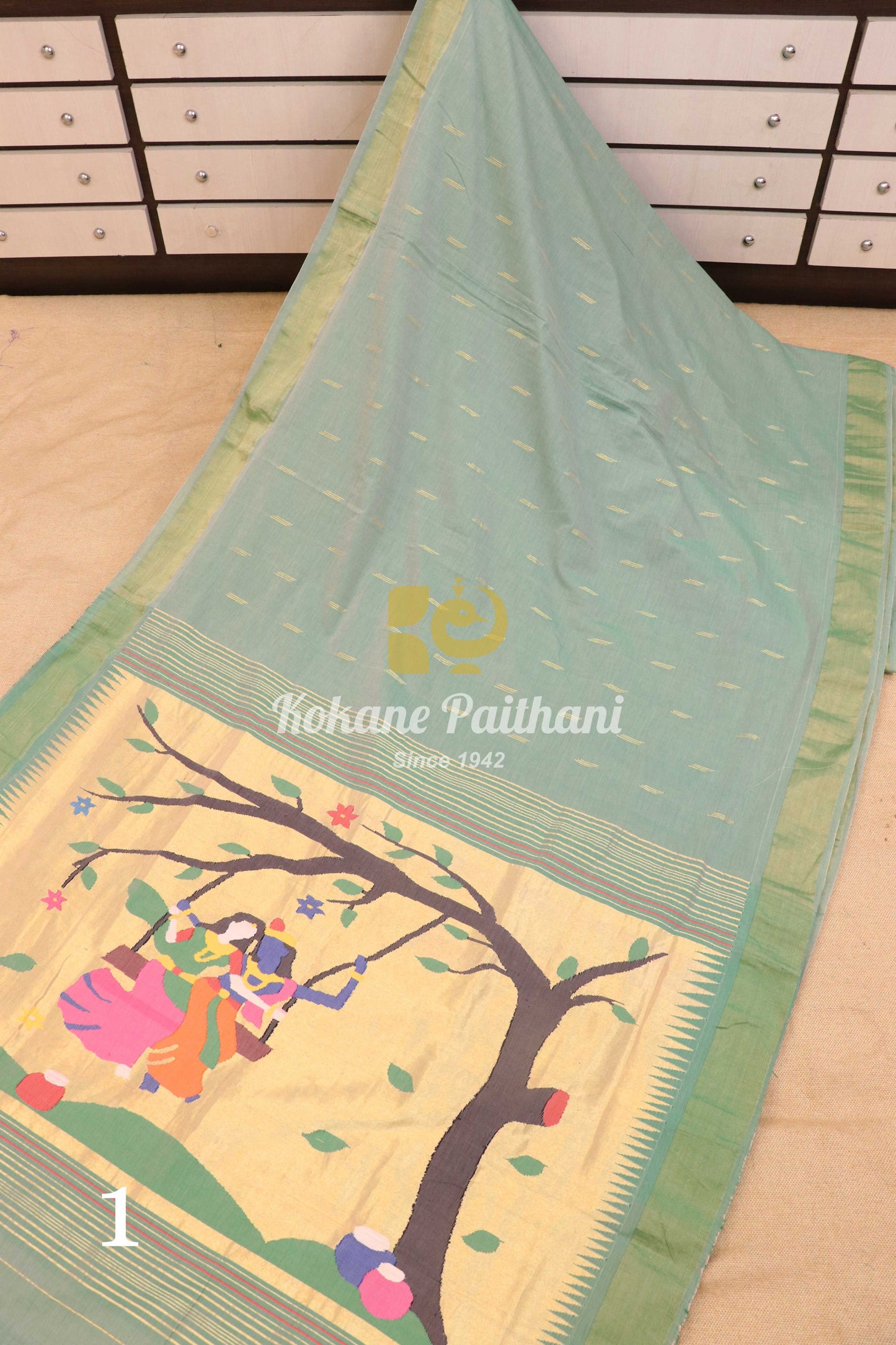 Fancy Pallu Cotton Paithani Saree
