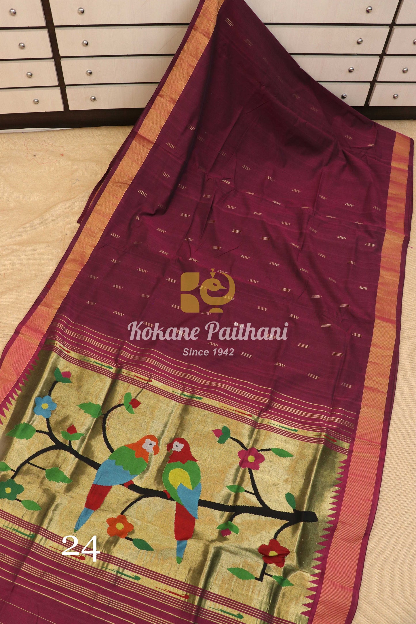 Fancy Pallu Cotton Paithani Saree