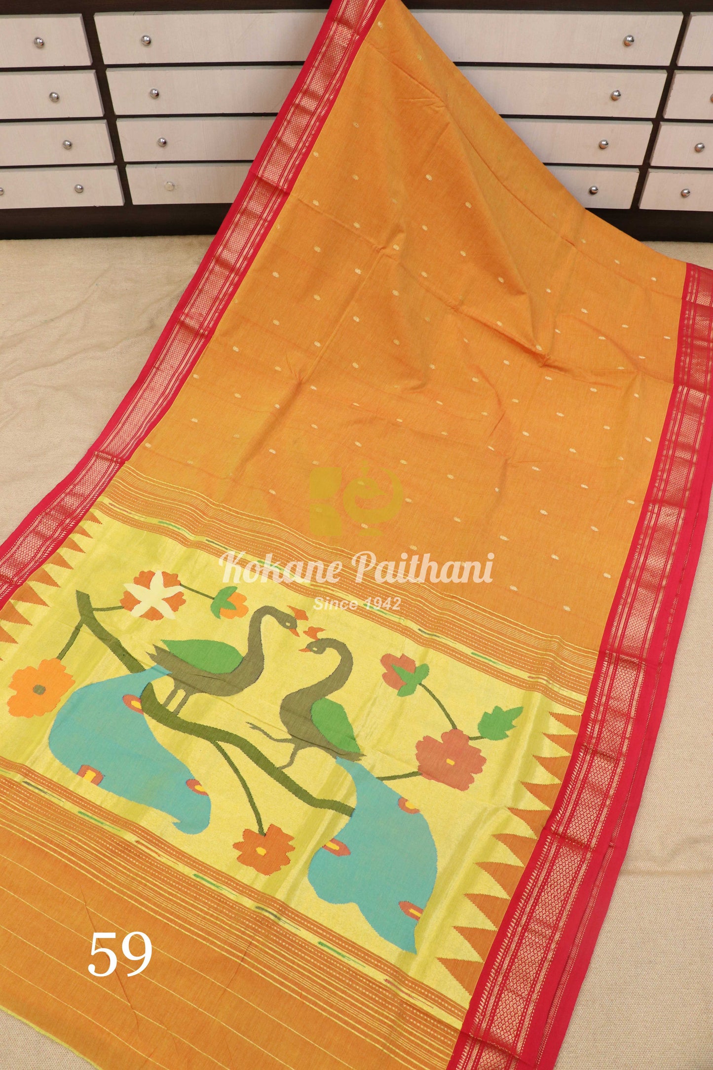 Fancy Pallu Cotton Paithani Saree