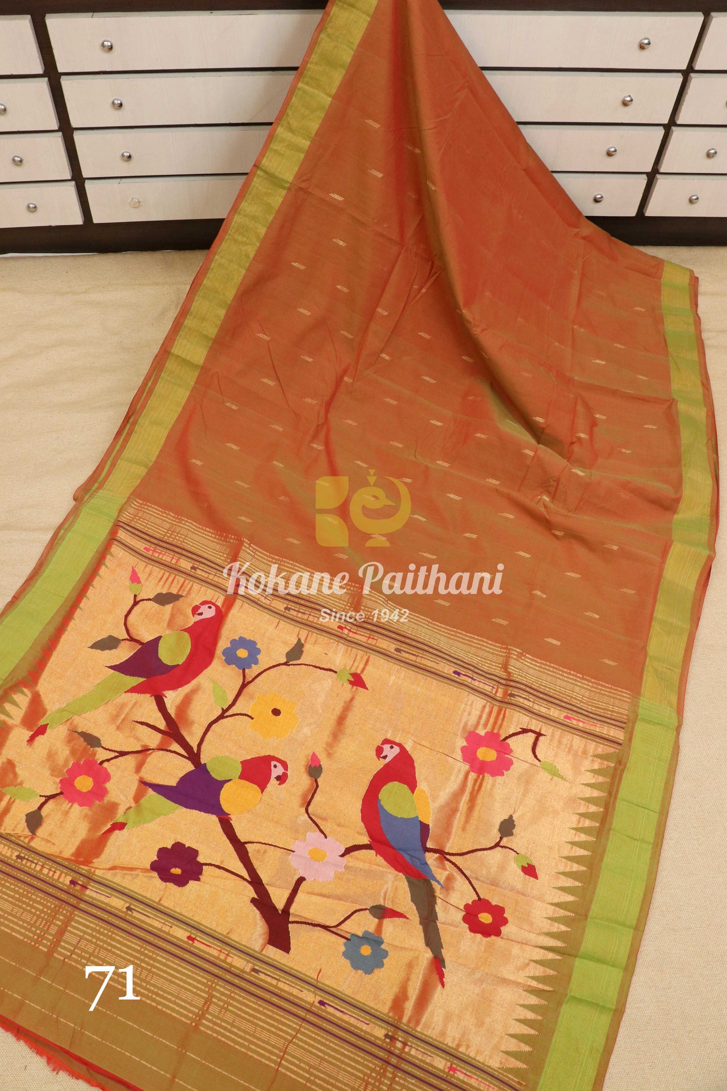 Fancy Pallu Cotton Paithani Saree