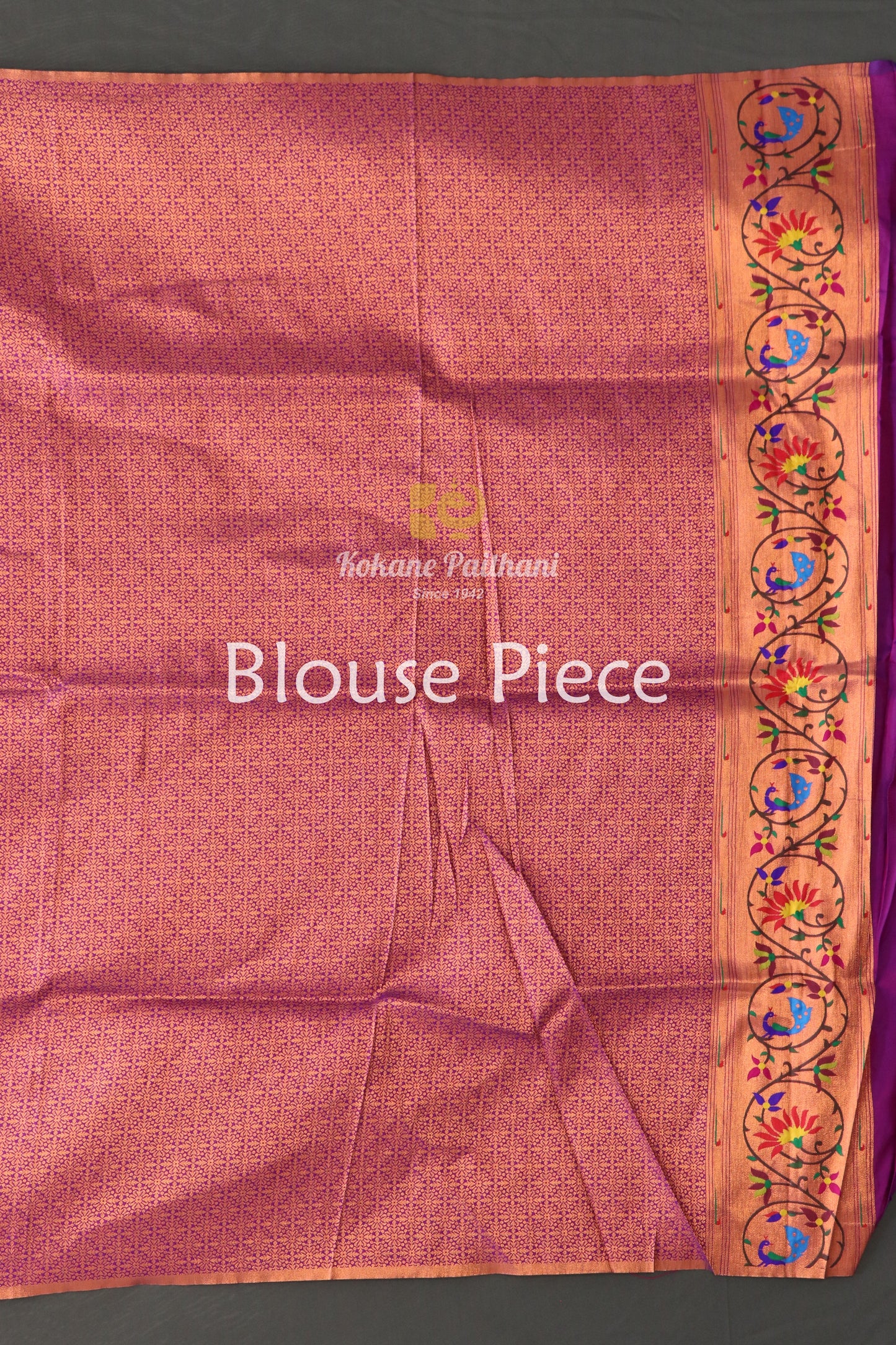 Round Lotus Peacock Brocade Paithani Saree