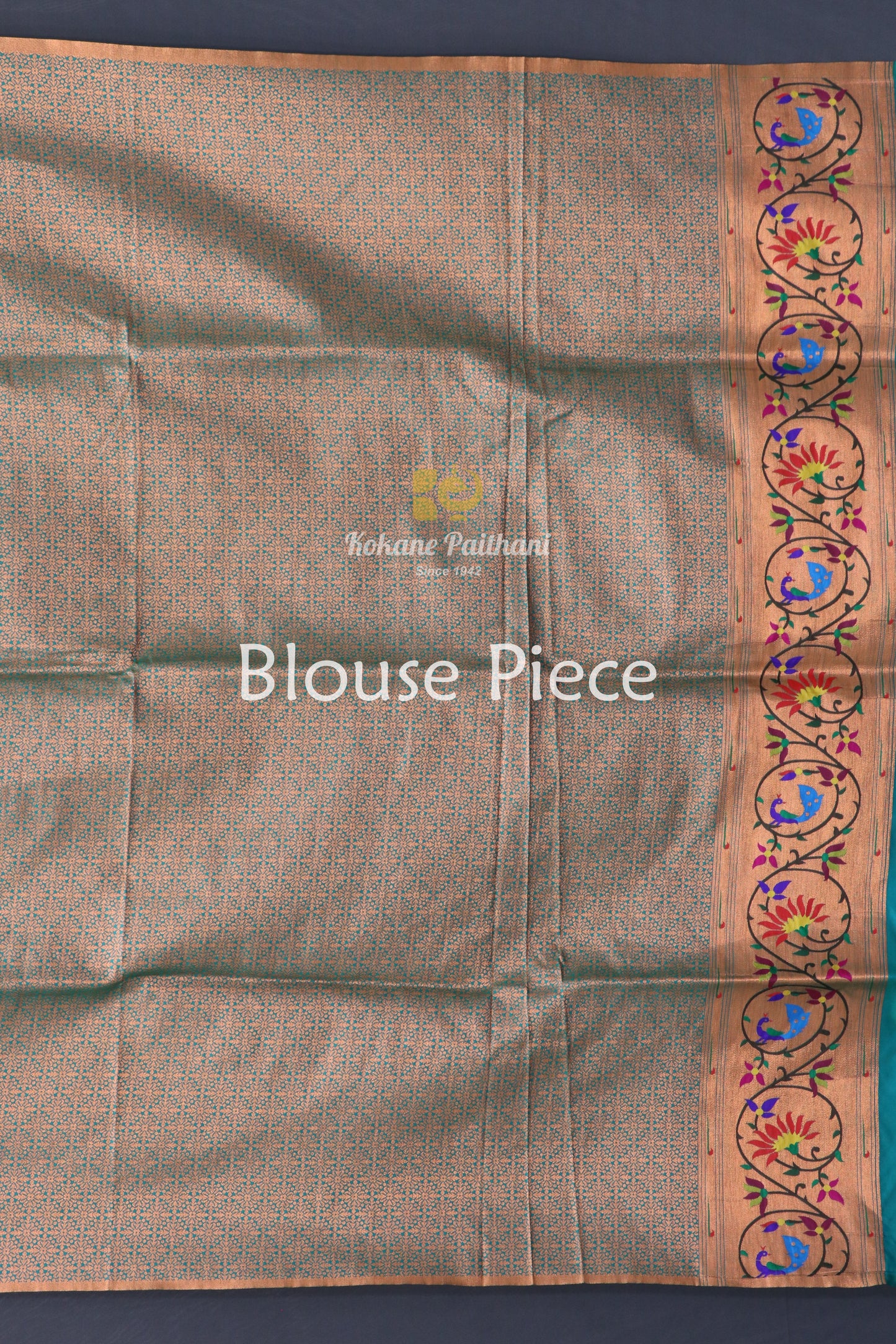 Round Lotus Peacock Brocade Paithani Saree
