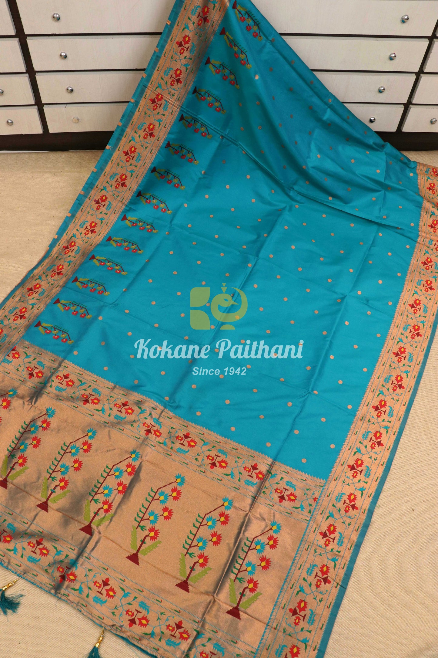 Asawali Silk Brocade Semi Paithani