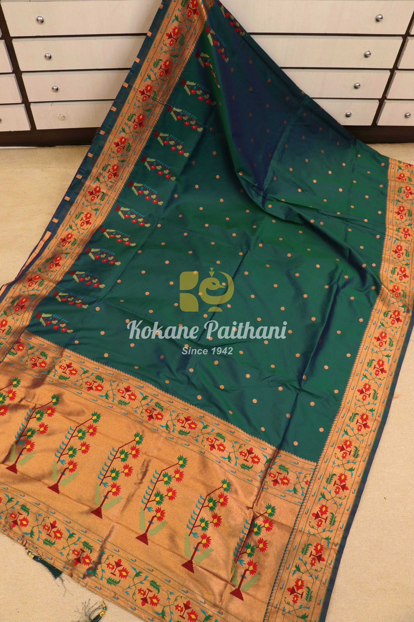 Asawali Silk Brocade Semi Paithani