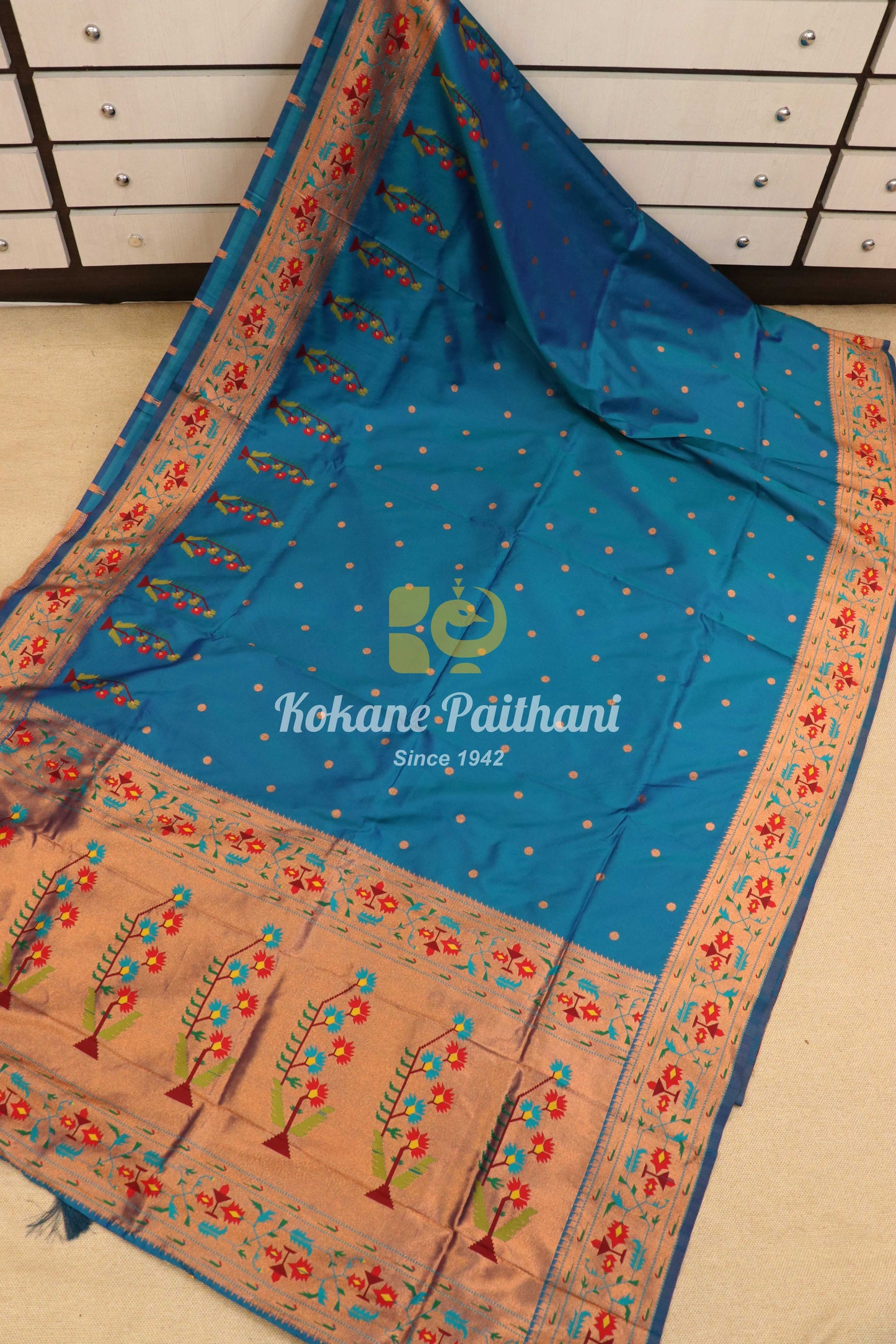 Asawali Silk Brocade Semi Paithani