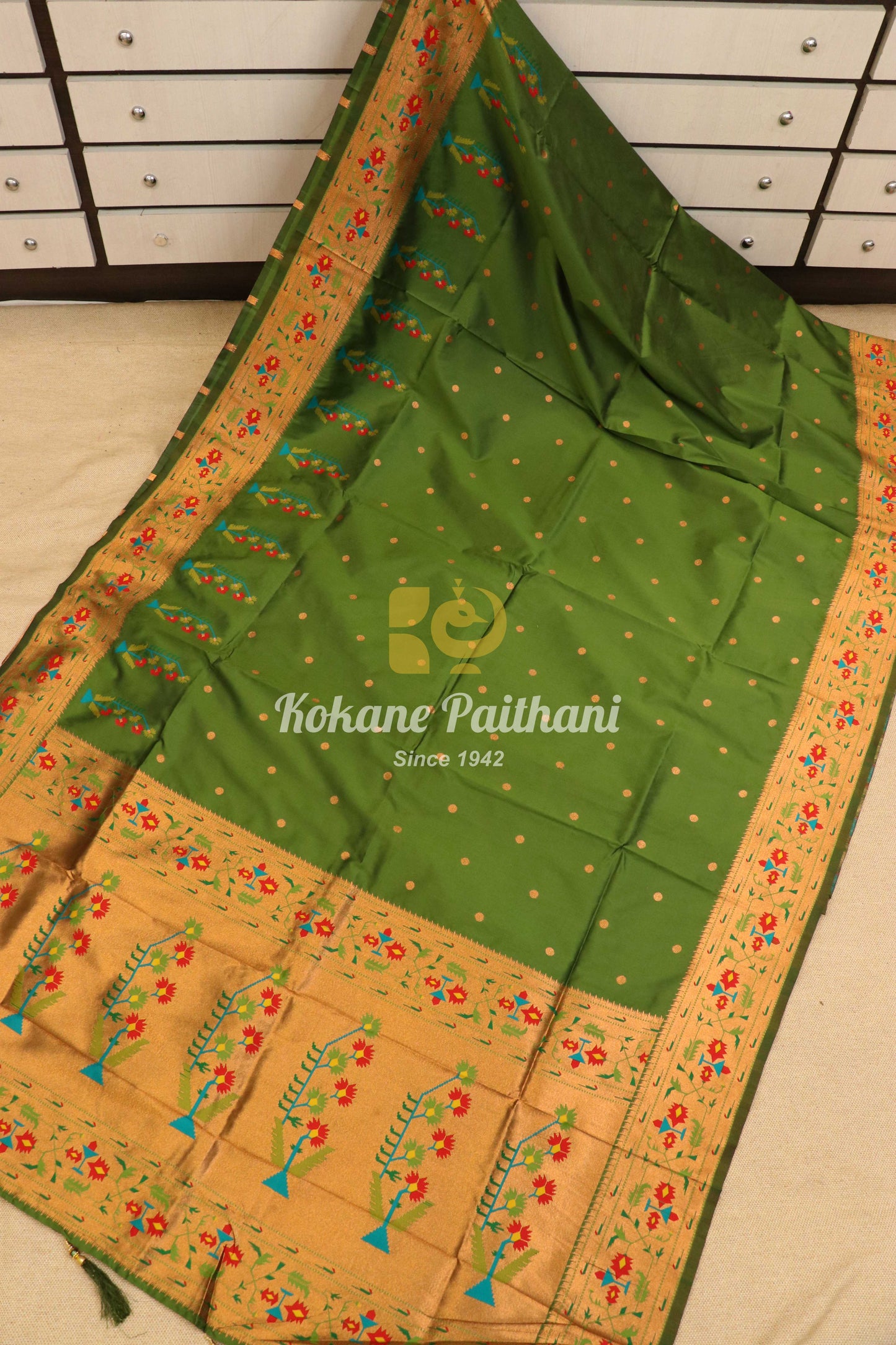 Asawali Silk Brocade Semi Paithani