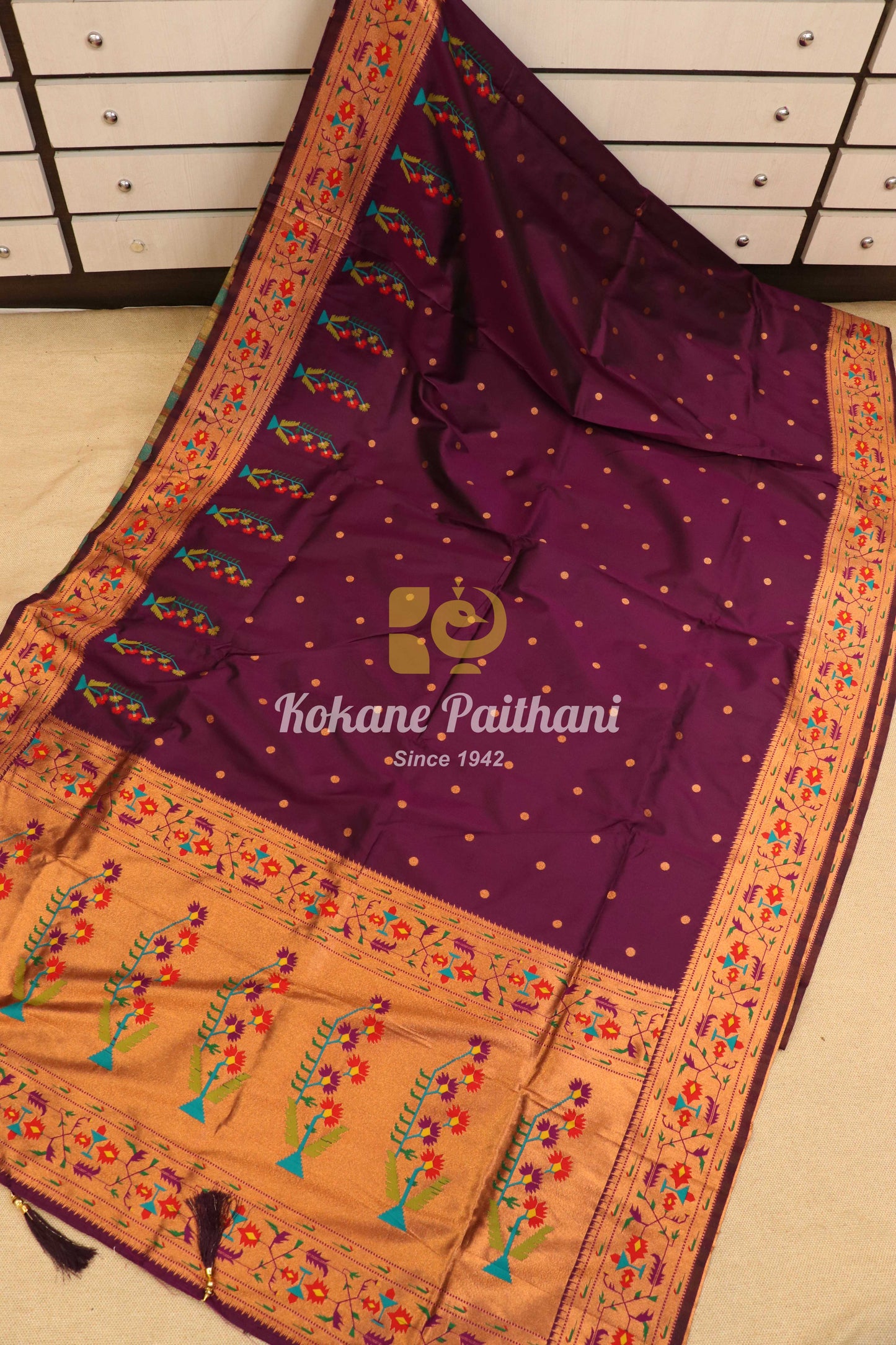 Asawali Silk Brocade Semi Paithani