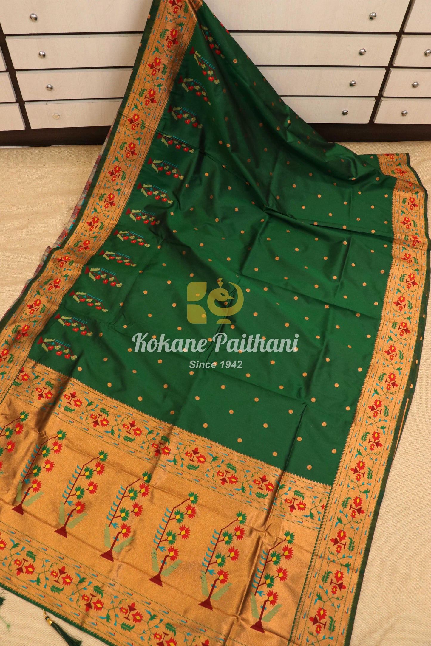 Asawali Silk Brocade Semi Paithani