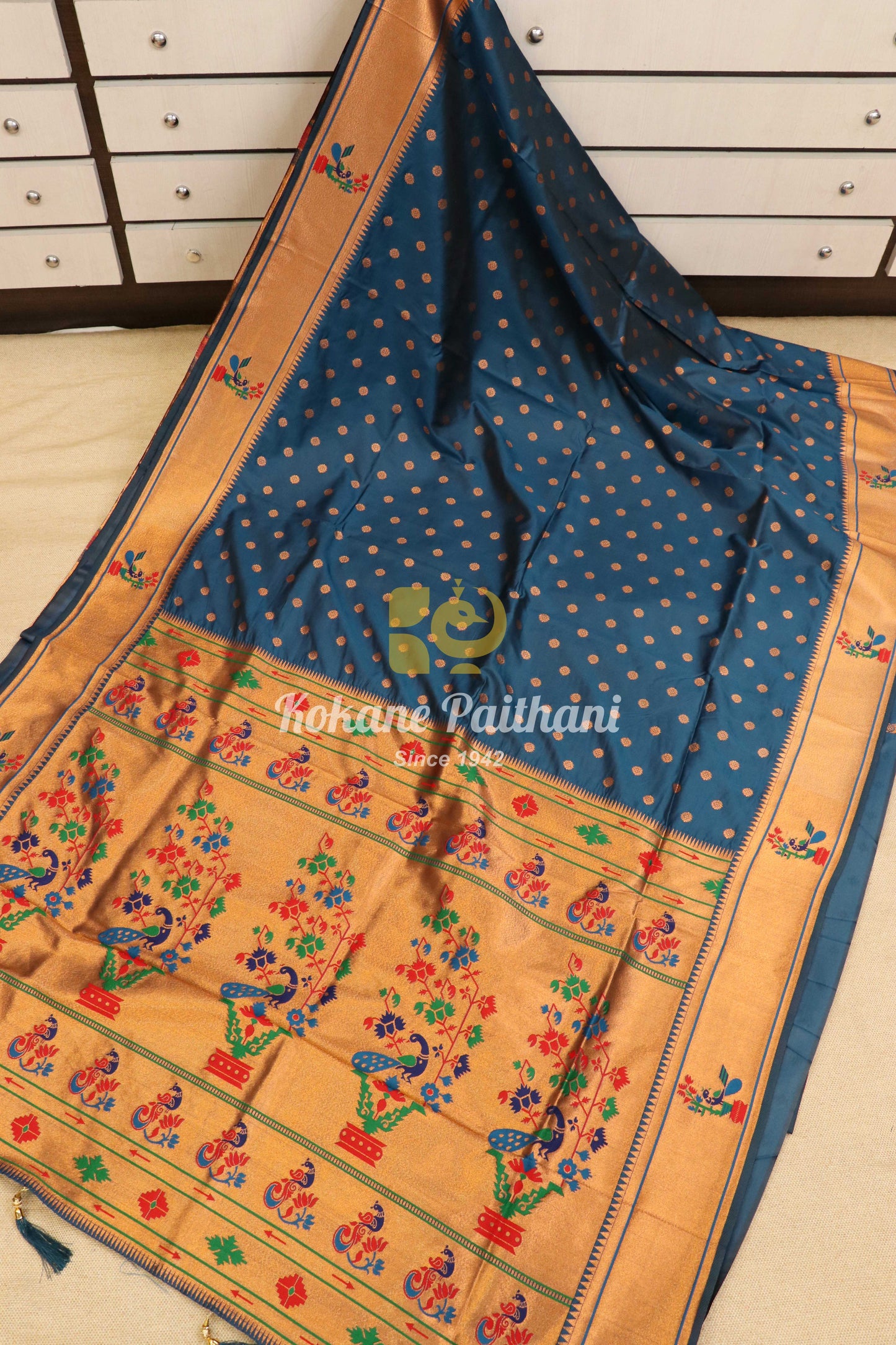 Pari Silk Brocade Semi Paithani