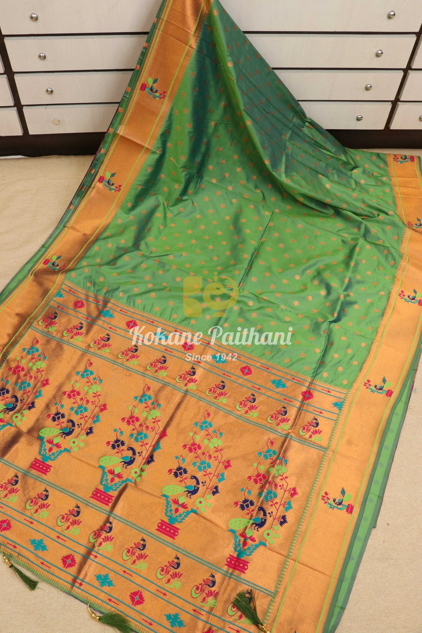 Pari Silk Brocade Semi Paithani