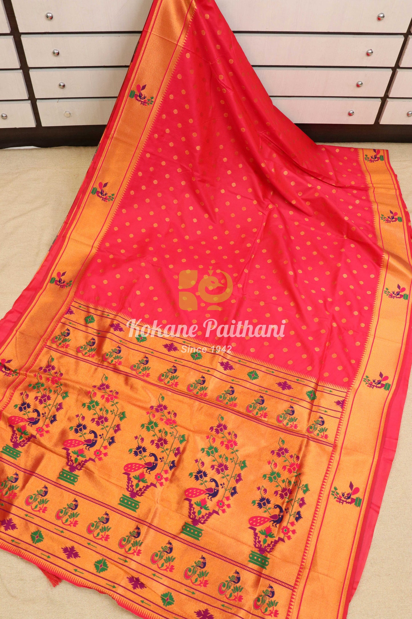 Pari Silk Brocade Semi Paithani