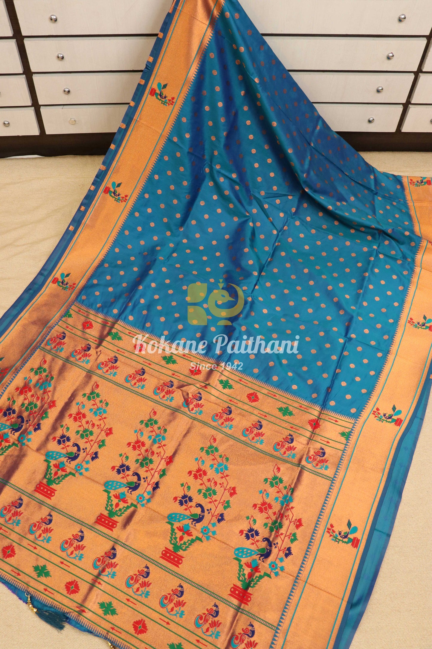 Pari Silk Brocade Semi Paithani