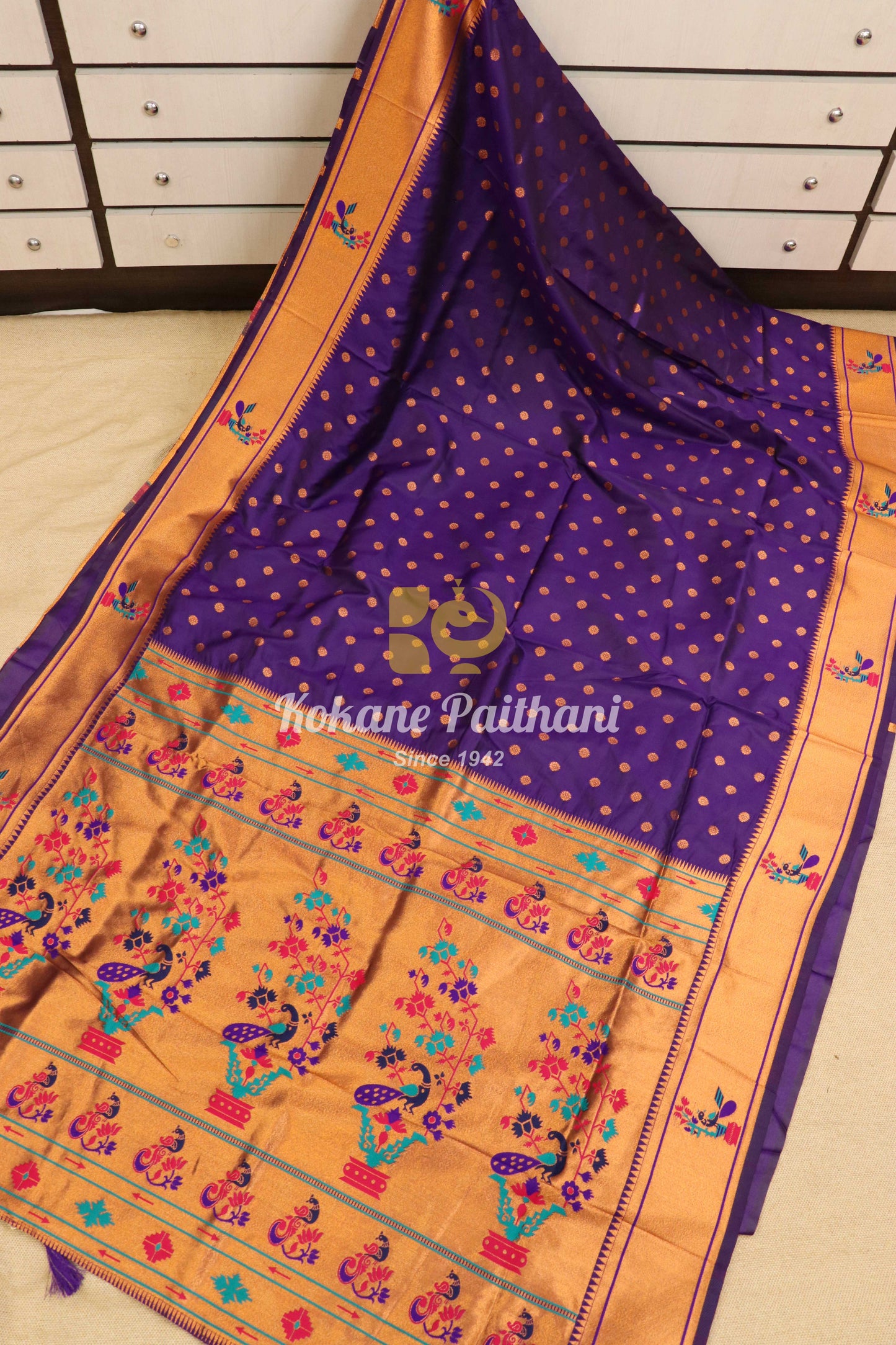 Pari Silk Brocade Semi Paithani