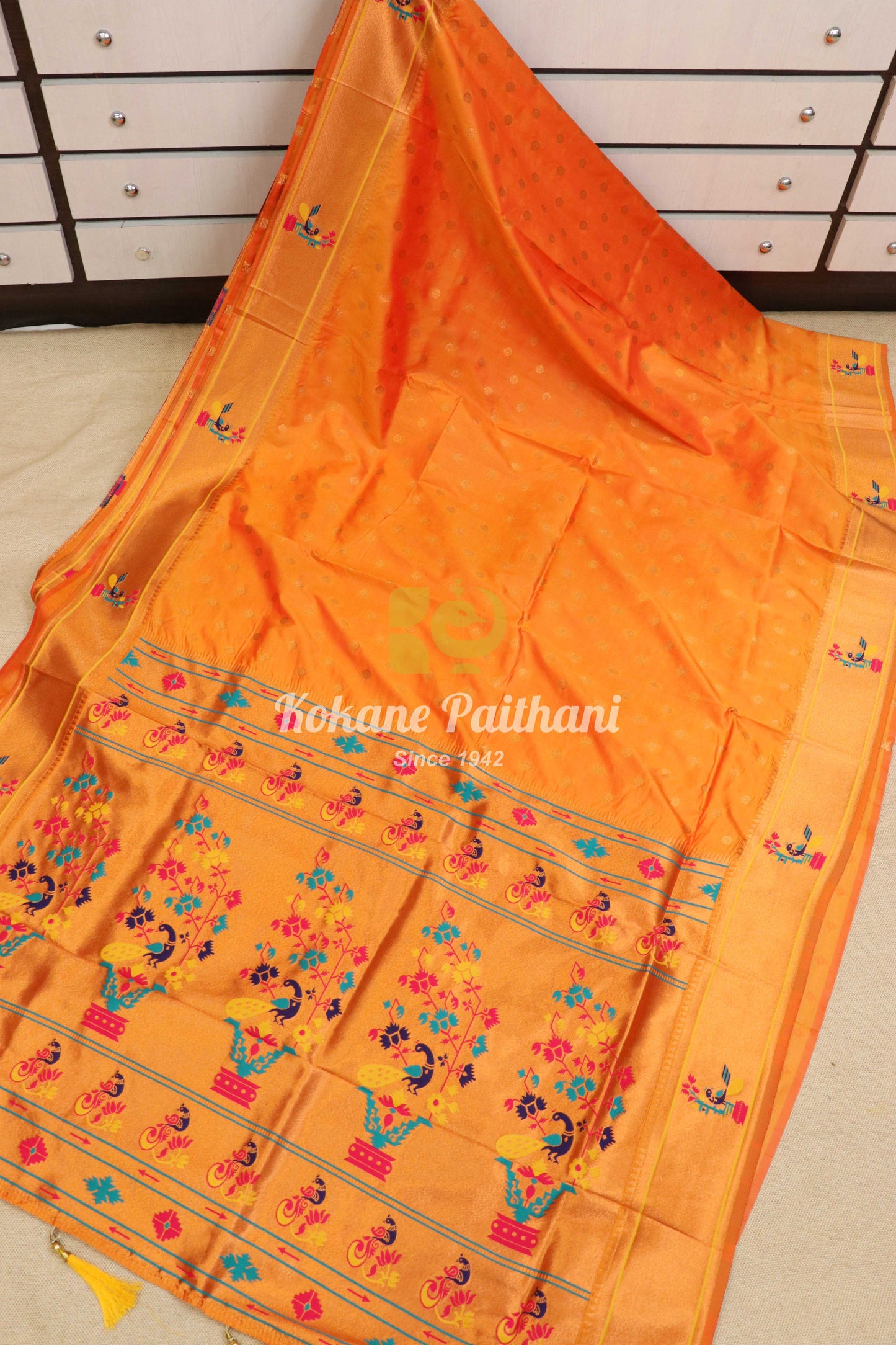 Pari Silk Brocade Semi Paithani