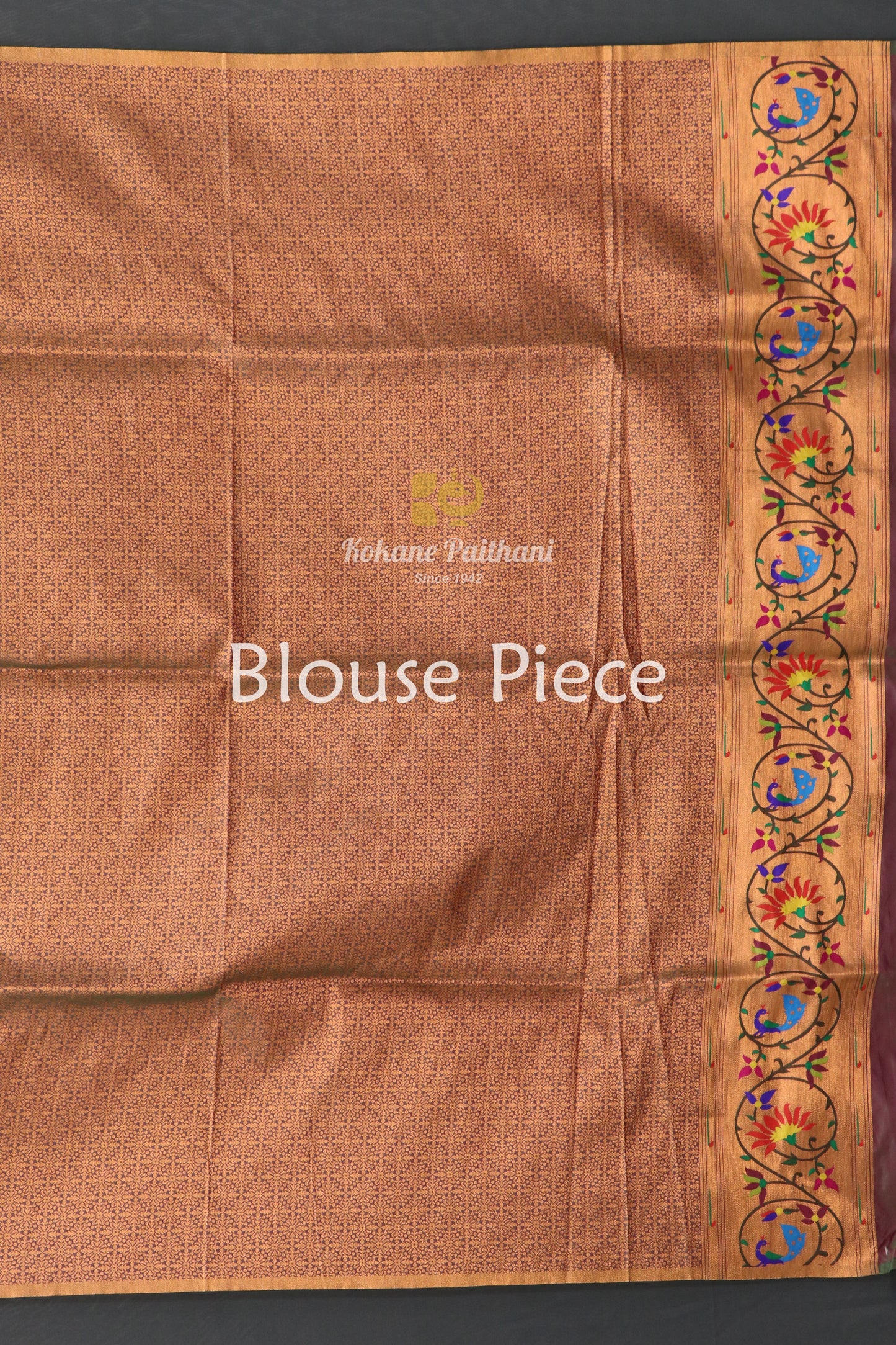 Round Lotus Peacock Brocade Paithani Saree