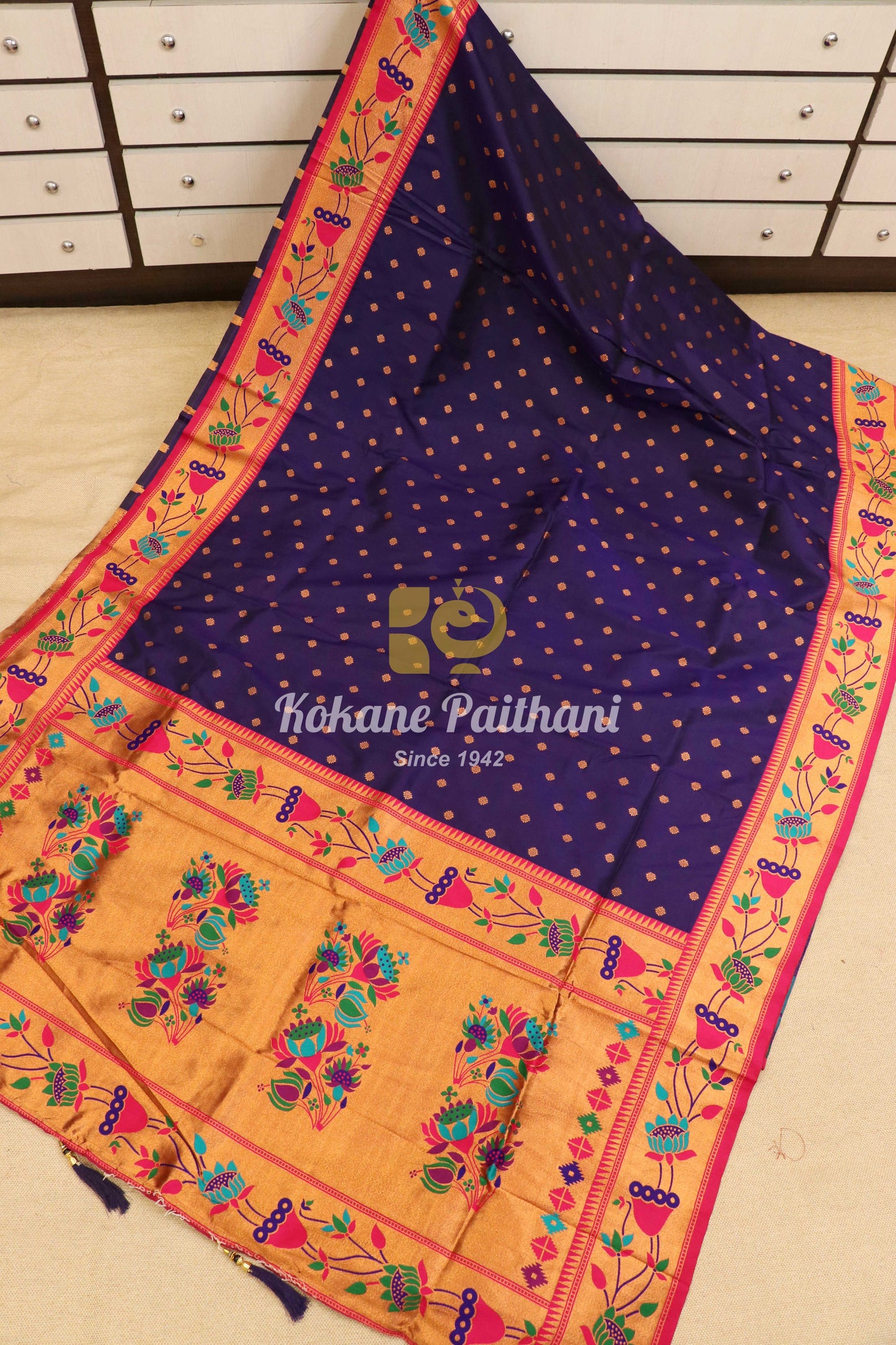 Vinayak Silk Brocade Semi Paithani