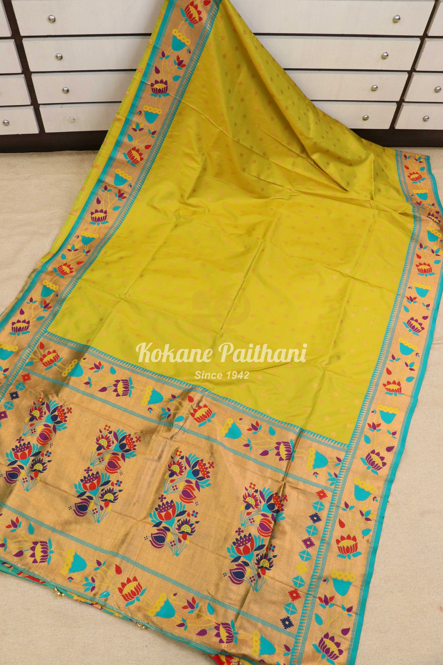 Vinayak Silk Brocade Semi Paithani