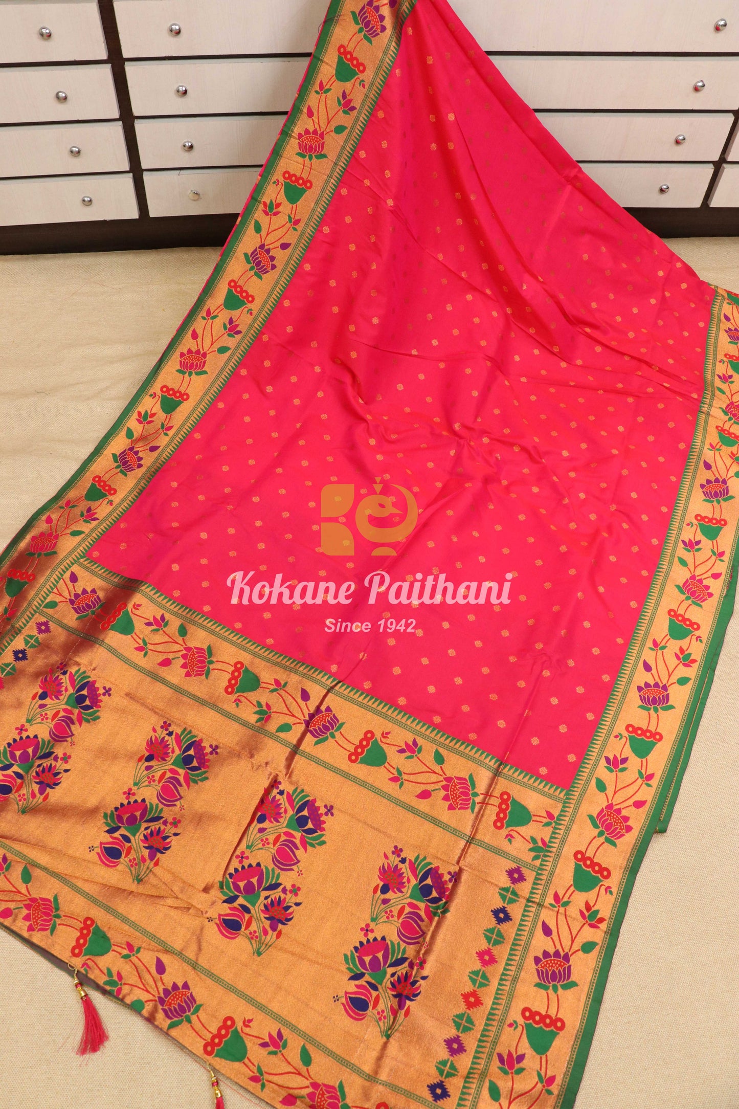 Vinayak Silk Brocade Semi Paithani