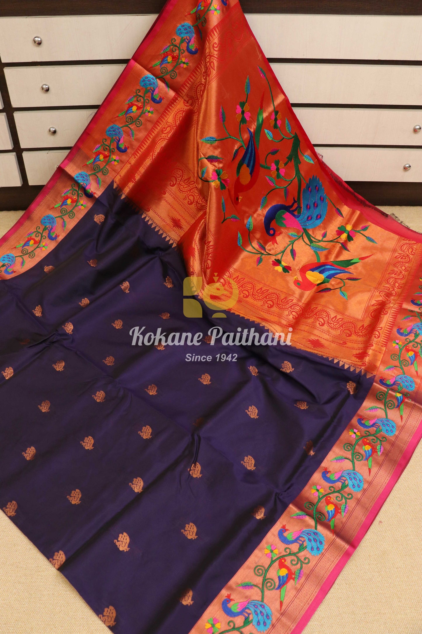 Embroidery Brocade Paithani Saree