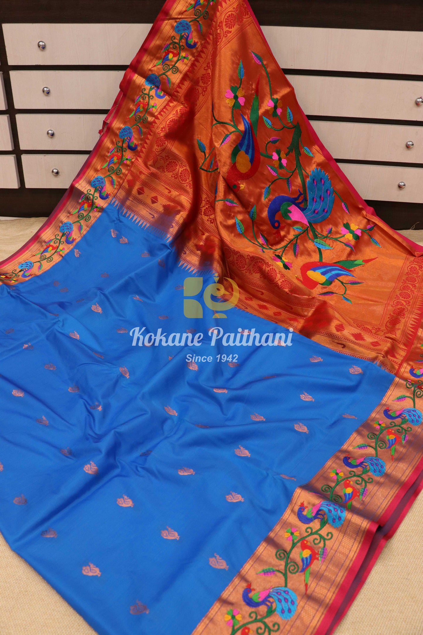 Embroidery Brocade Paithani Saree