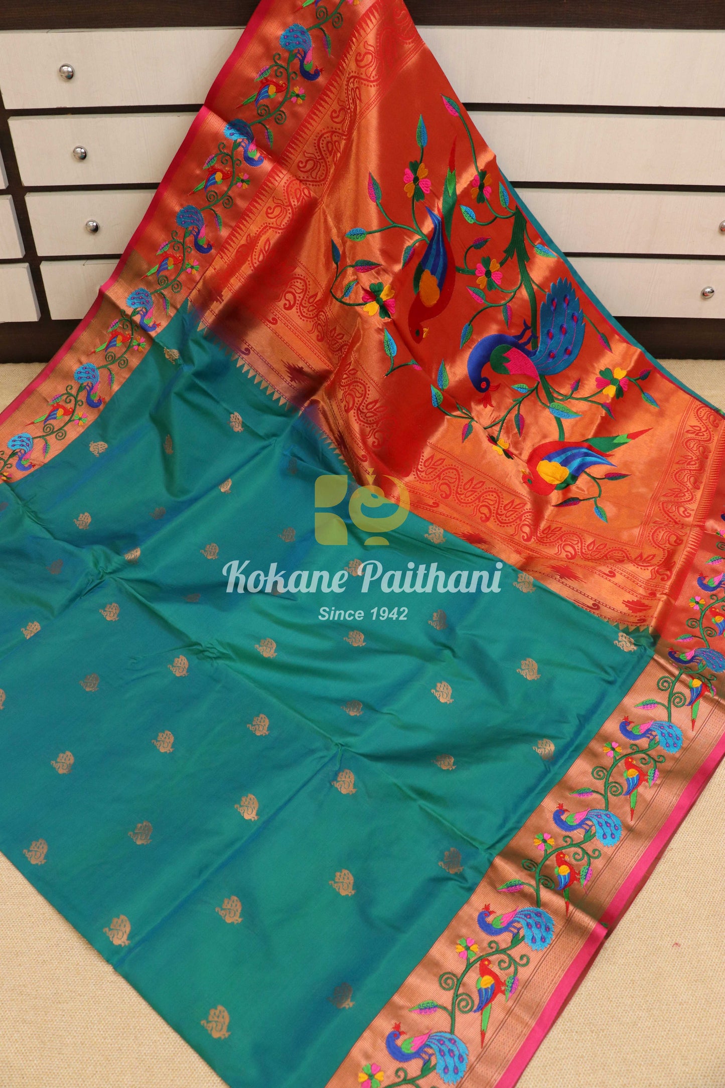 Embroidery Brocade Paithani Saree