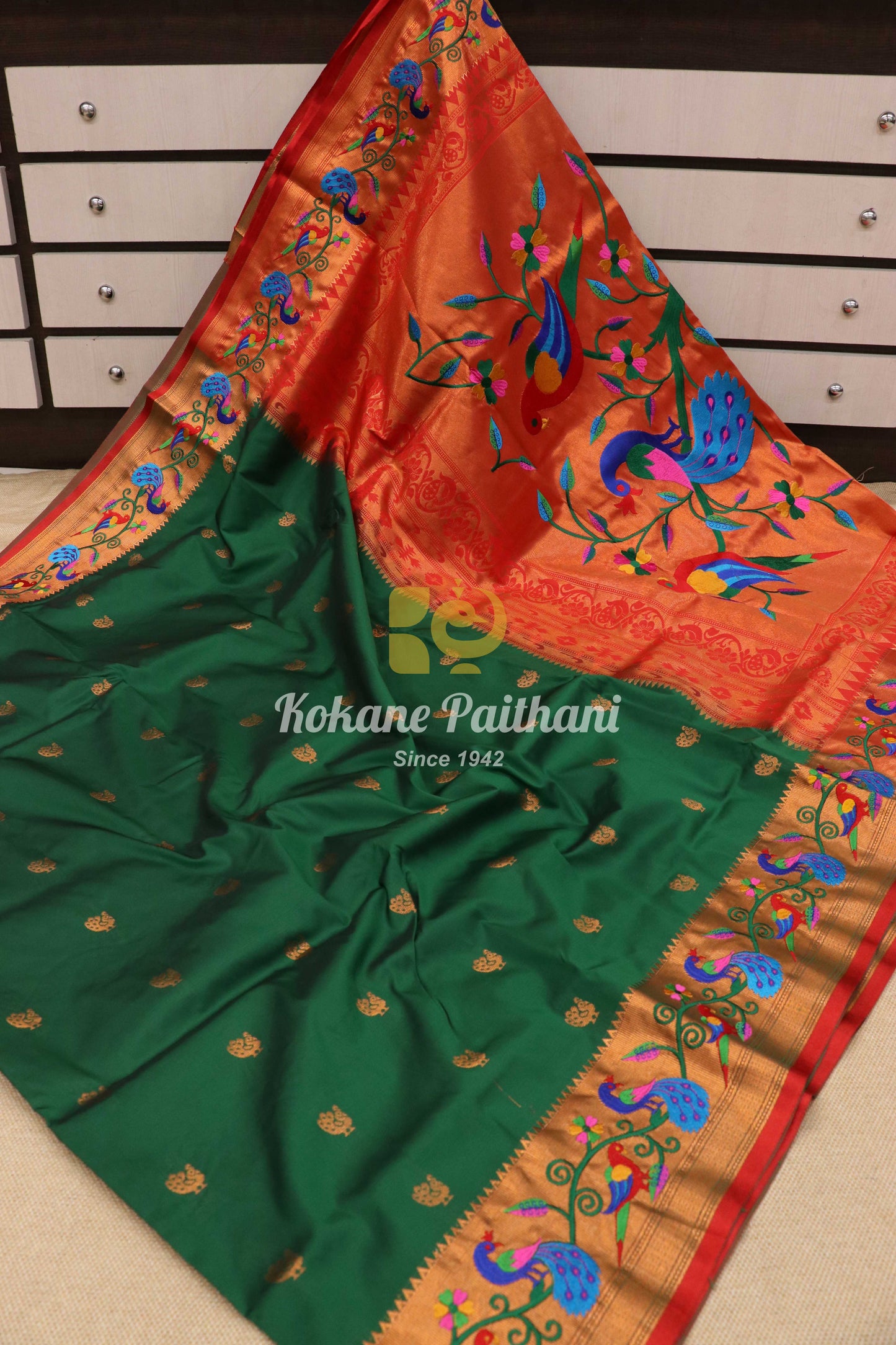 Embroidery Brocade Paithani Saree