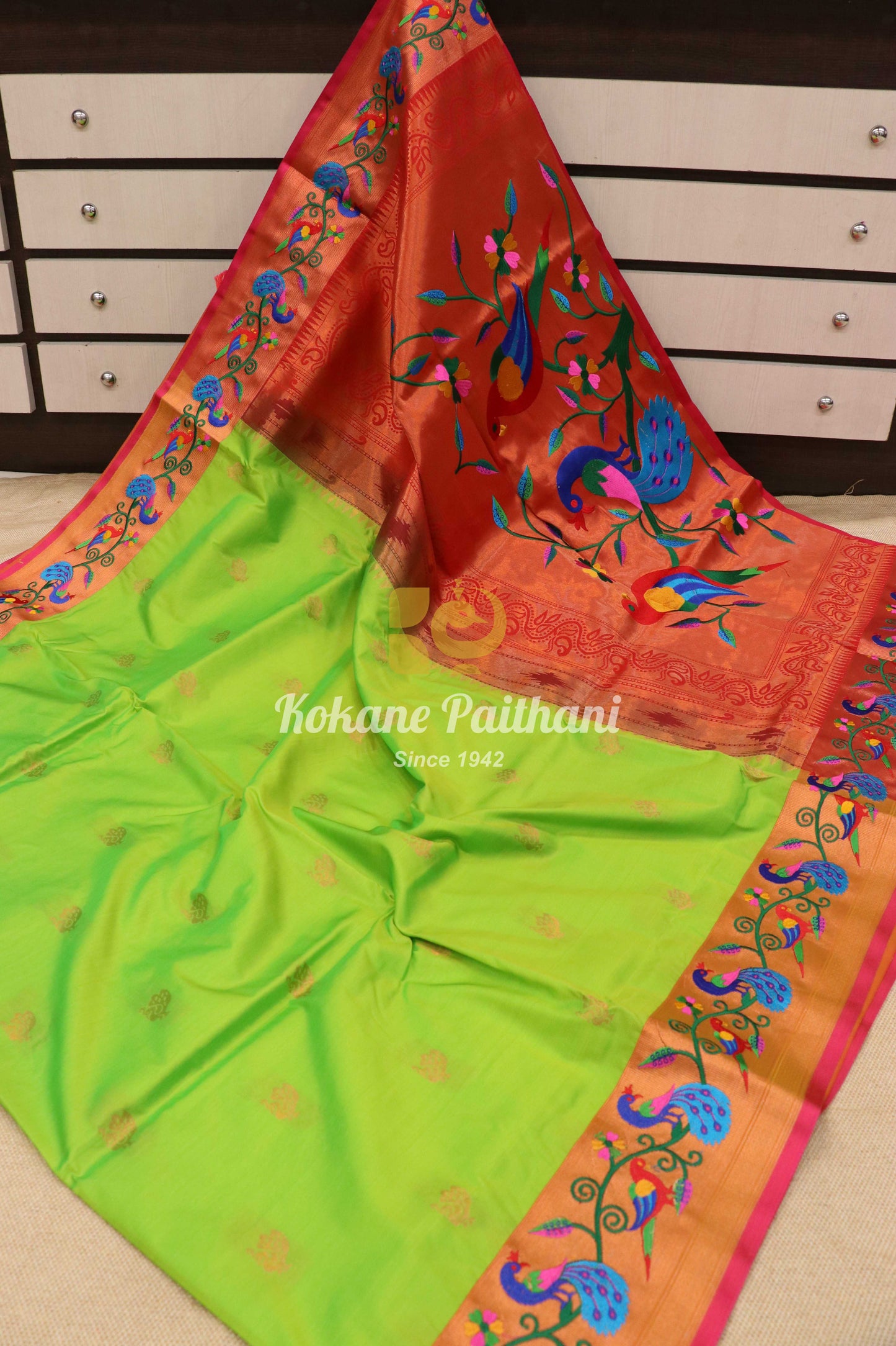 Embroidery Brocade Paithani Saree