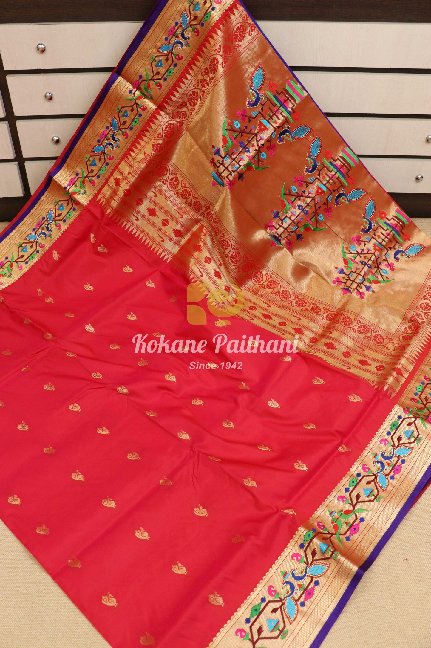 Embroidery Brocade Paithani Saree