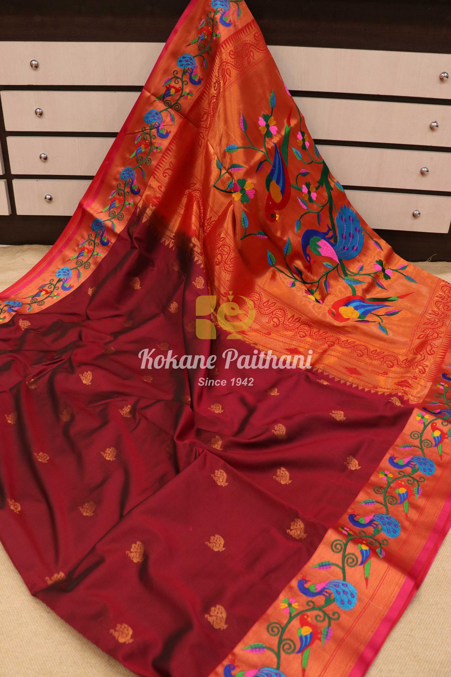 Embroidery Brocade Paithani Saree