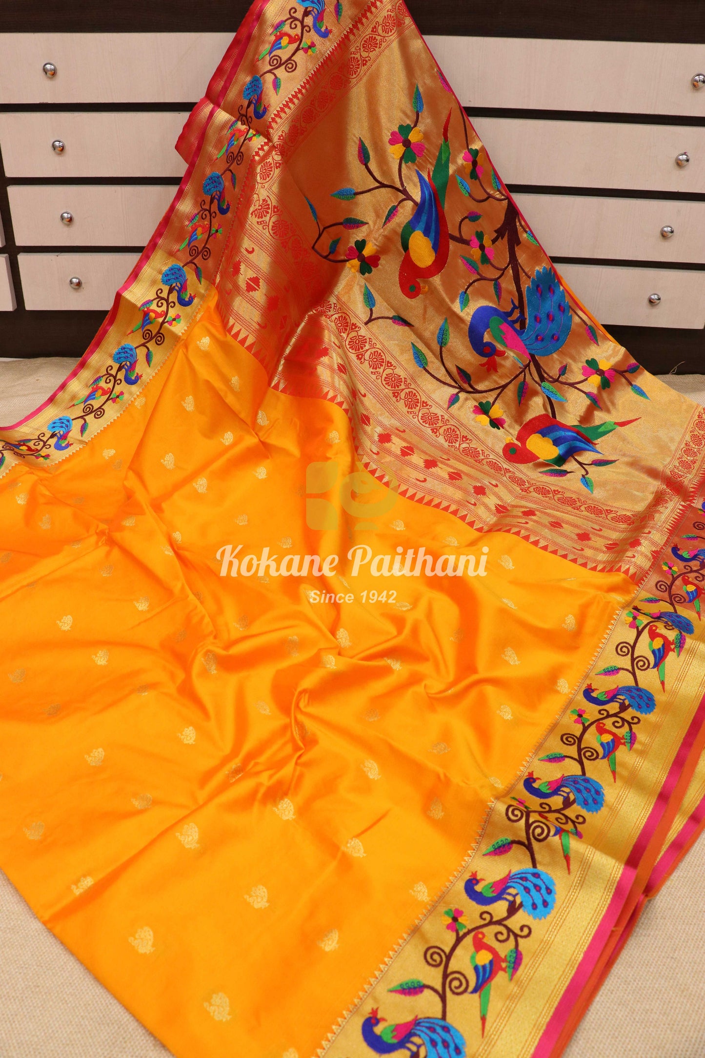 Embroidery Brocade Paithani Saree