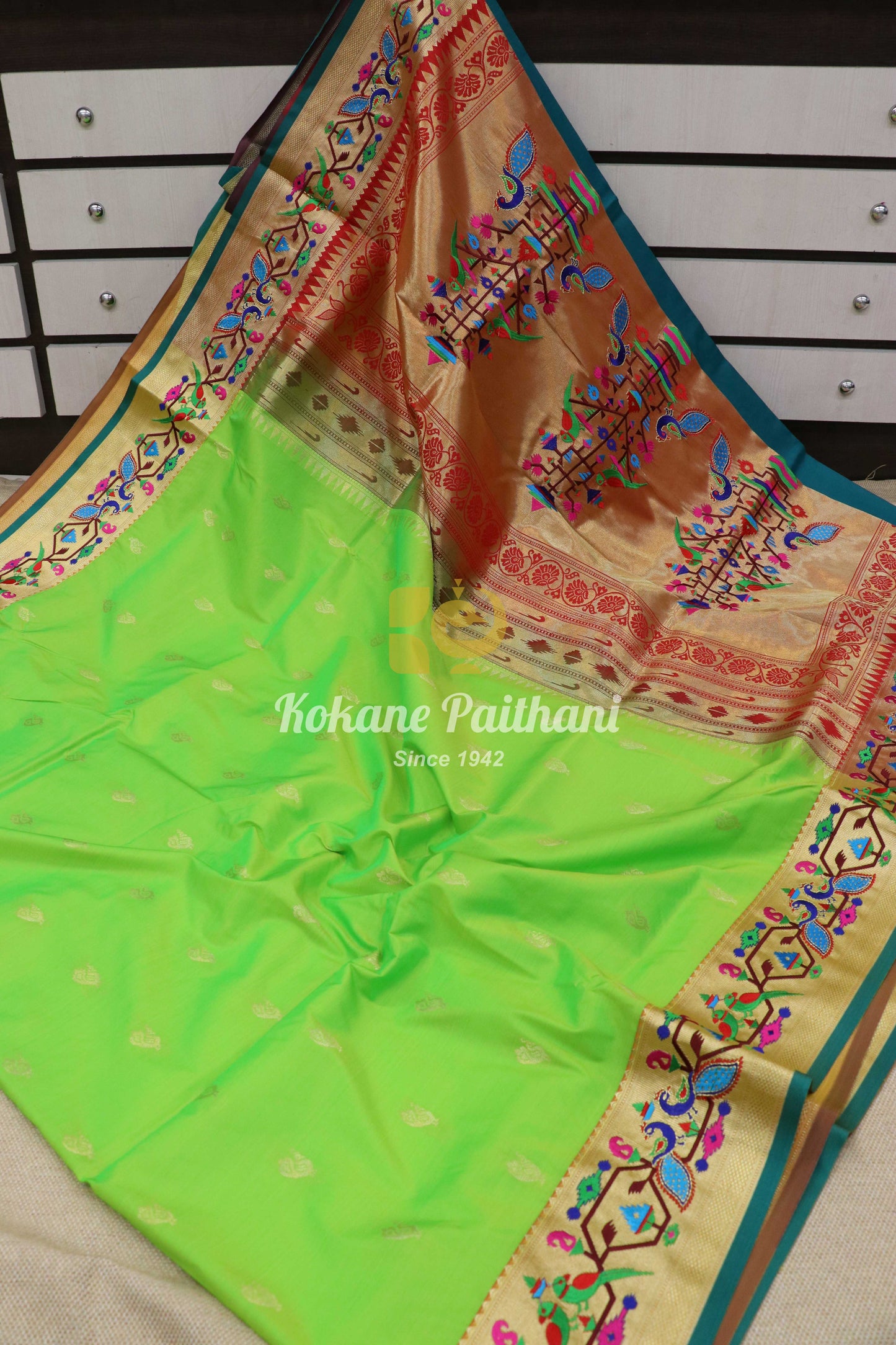 Embroidery Brocade Paithani Saree