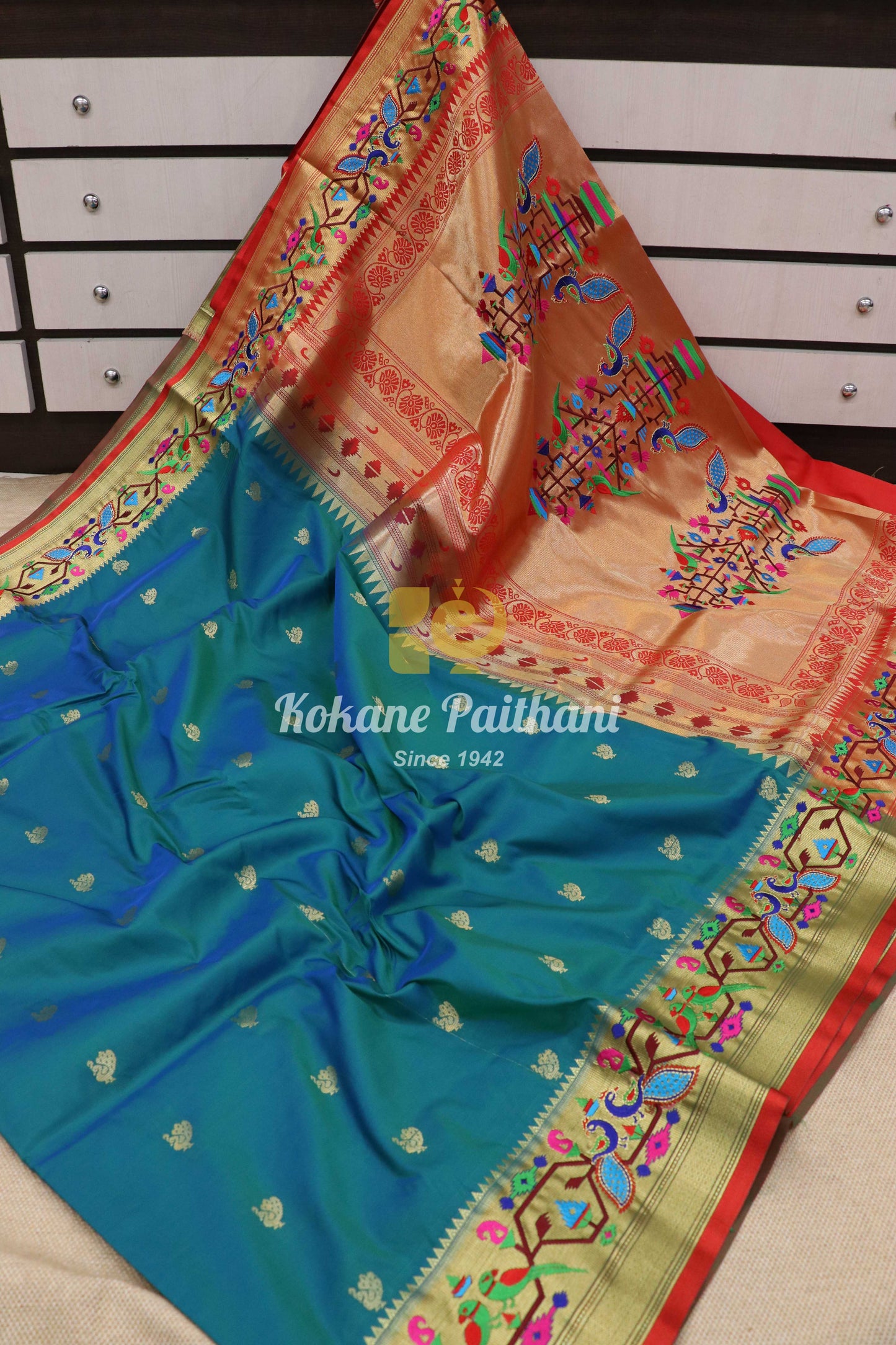 Embroidery Brocade Paithani Saree