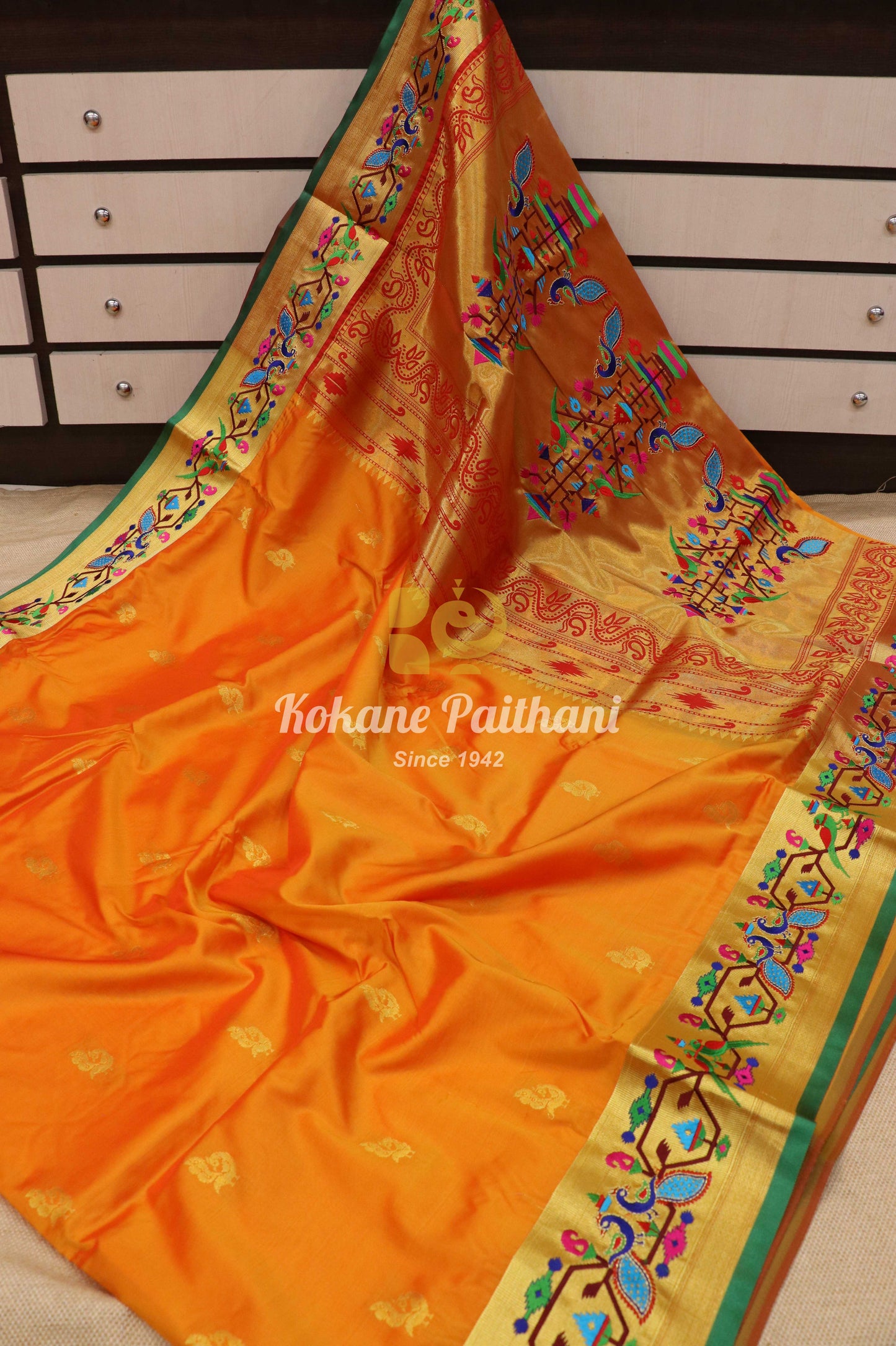 Embroidery Brocade Paithani Saree