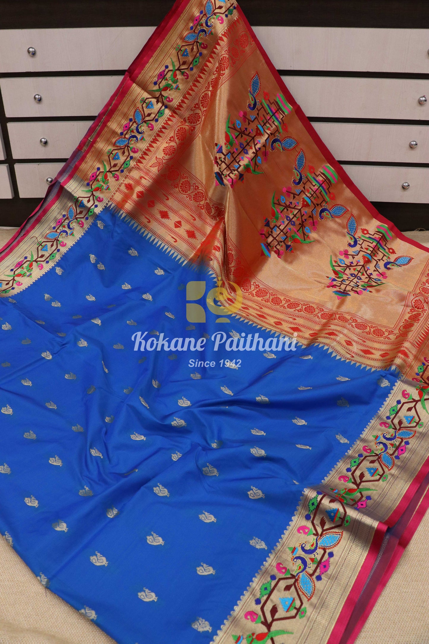 Embroidery Brocade Paithani Saree