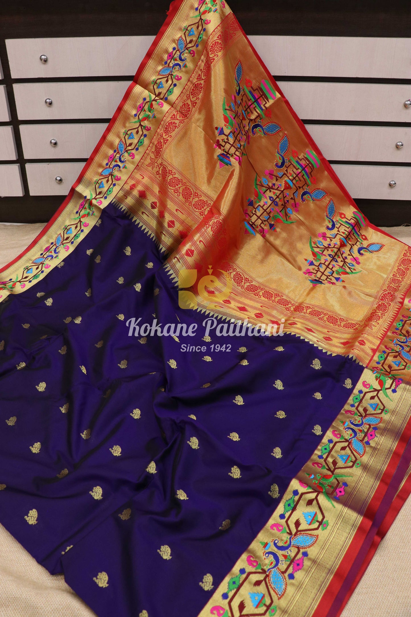 Embroidery Brocade Paithani Saree