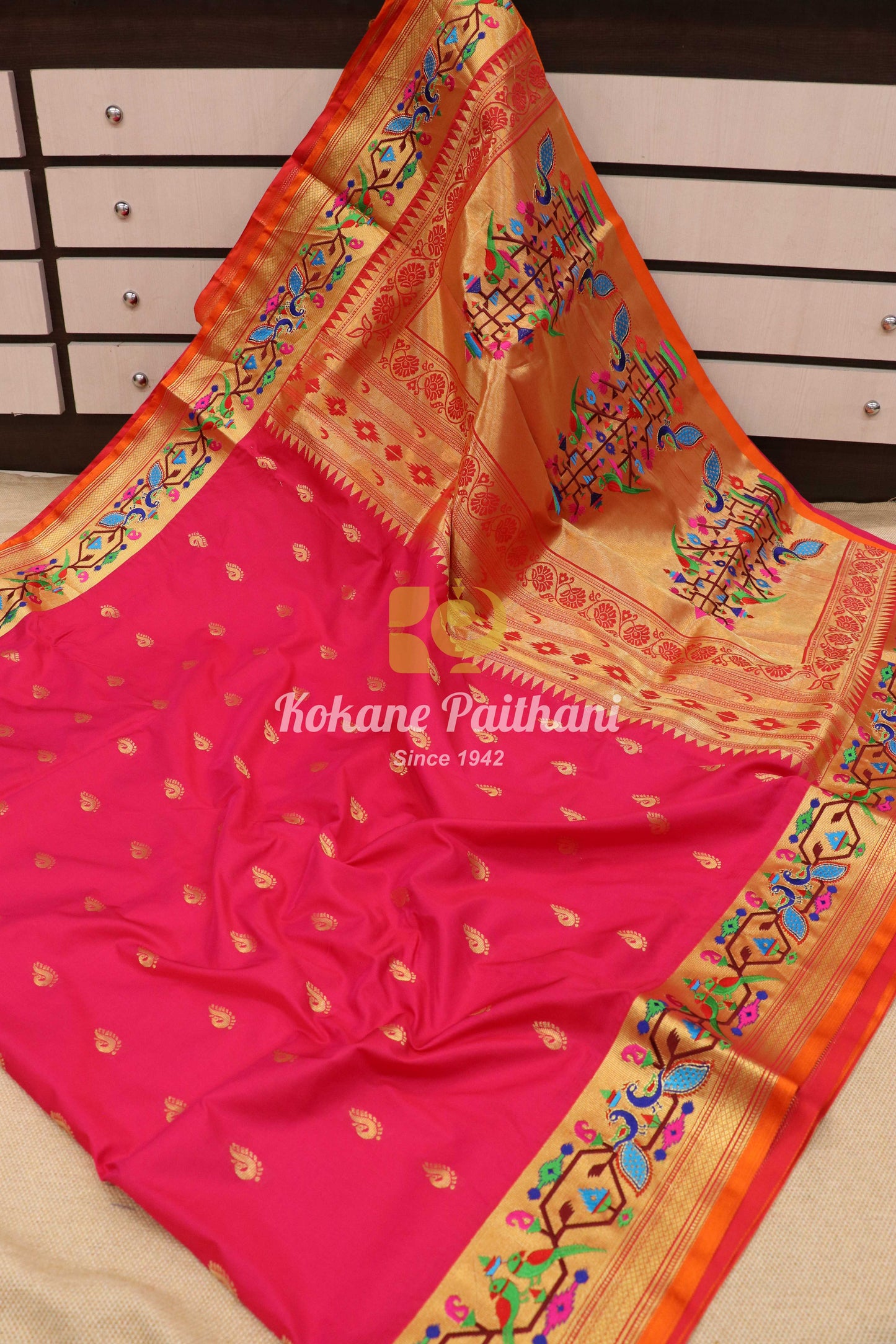 Embroidery Brocade Paithani Saree