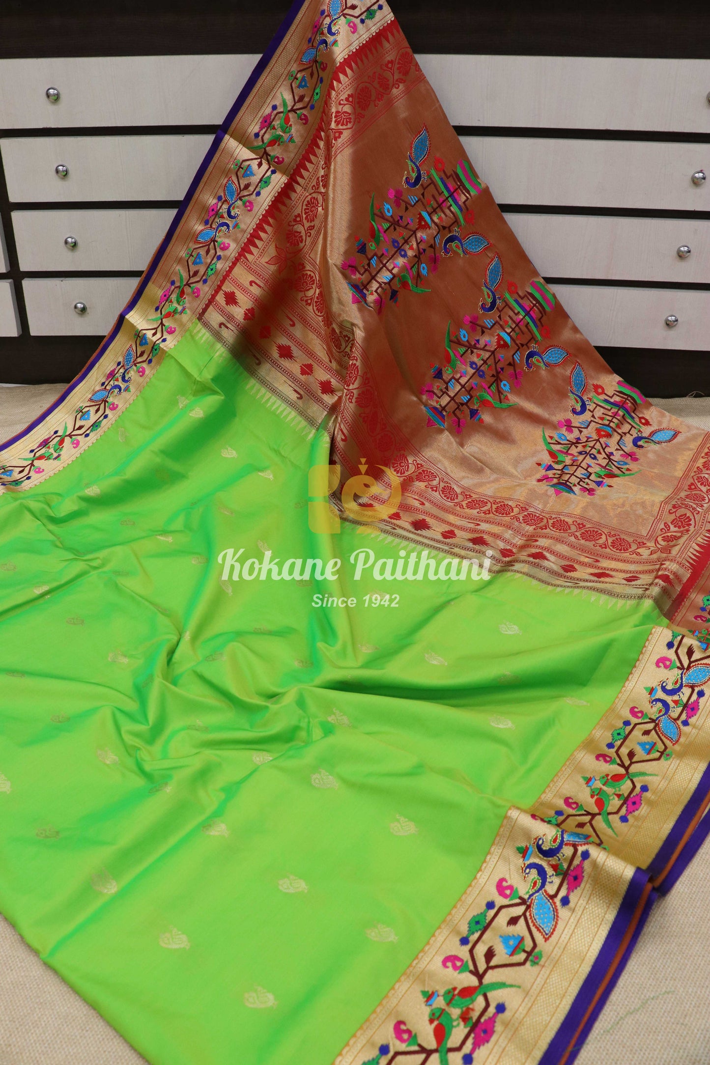Embroidery Brocade Paithani Saree