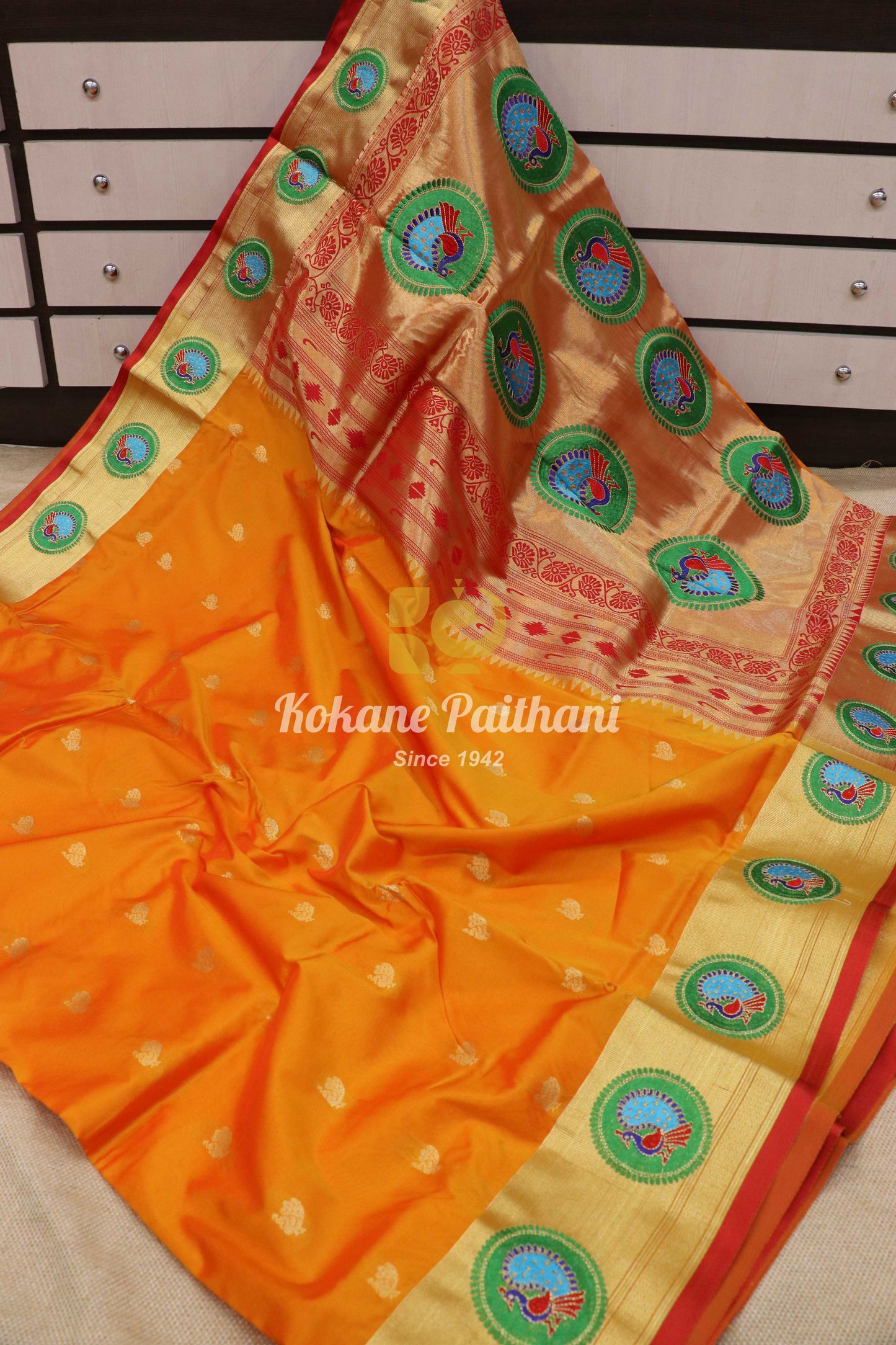 Embroidery Brocade Paithani Saree