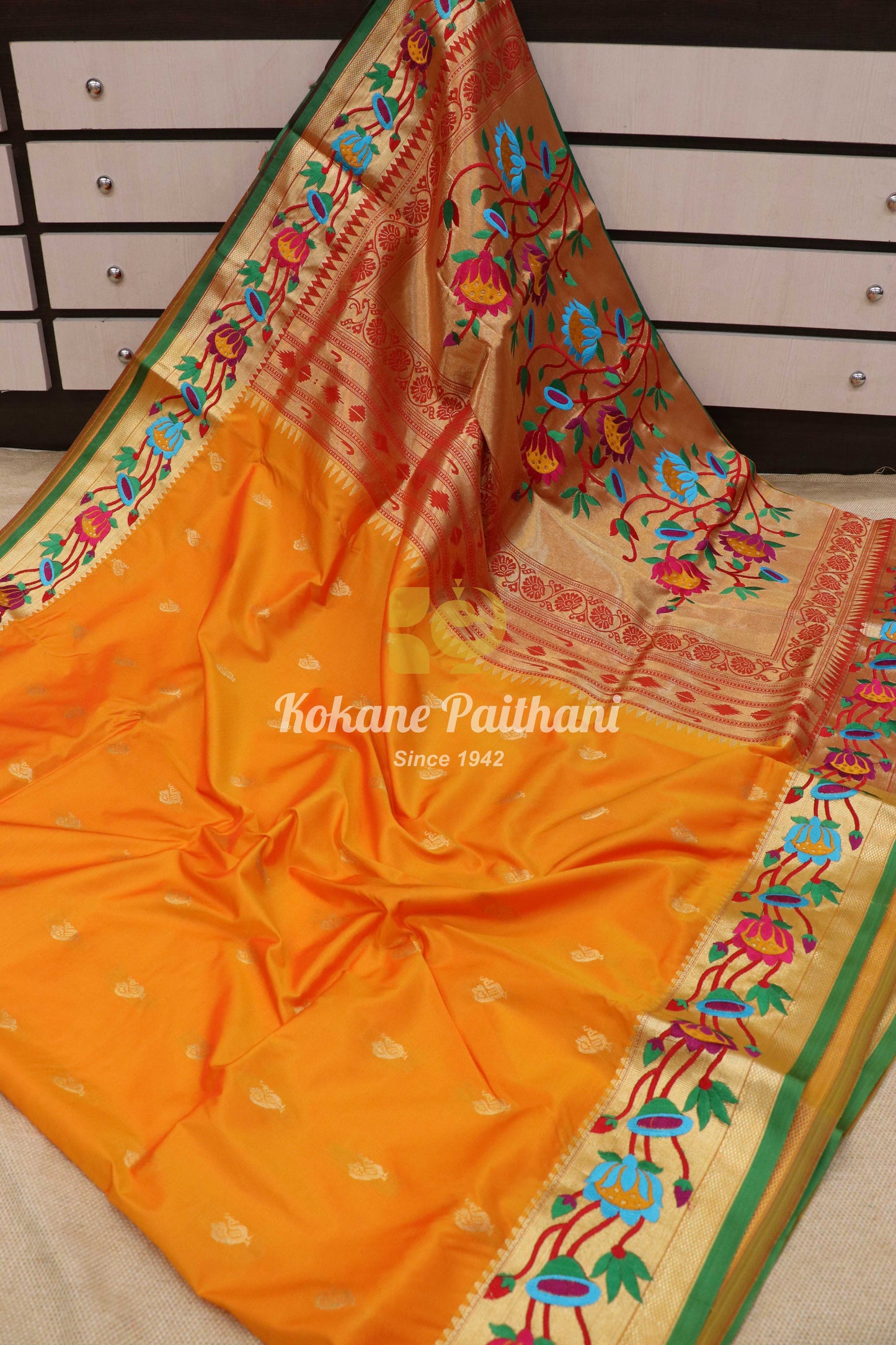 Embroidery Brocade Paithani Saree