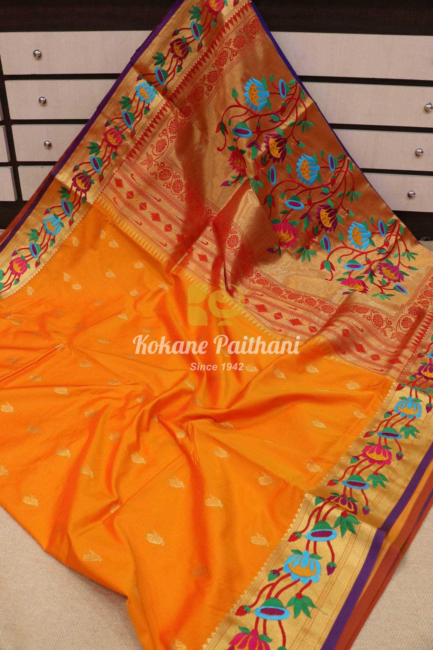 Embroidery Brocade Paithani Saree