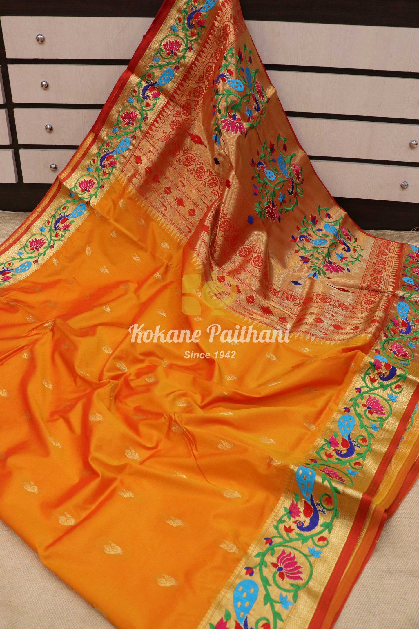 Embroidery Brocade Paithani Saree