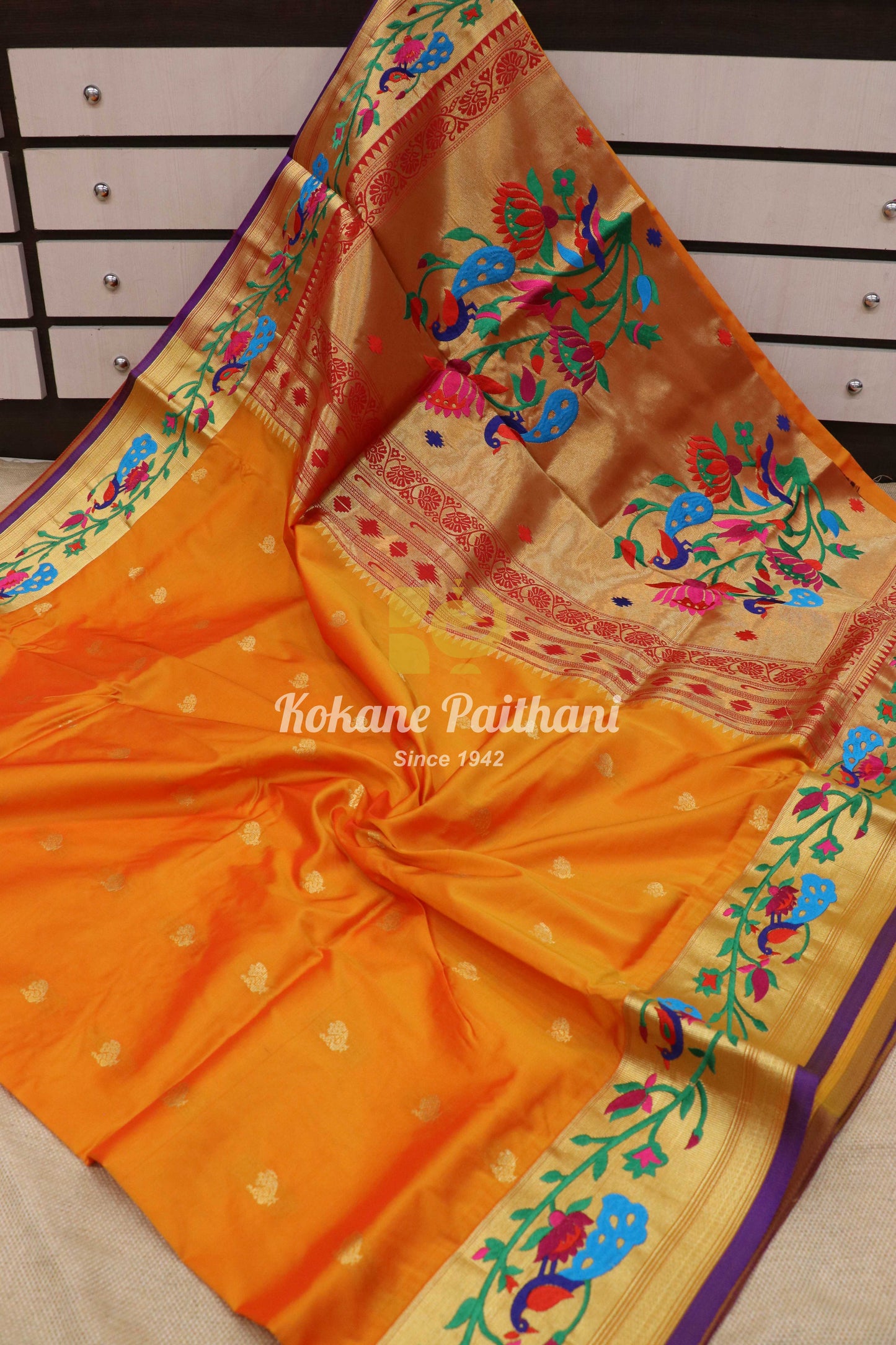 Embroidery Brocade Paithani Saree