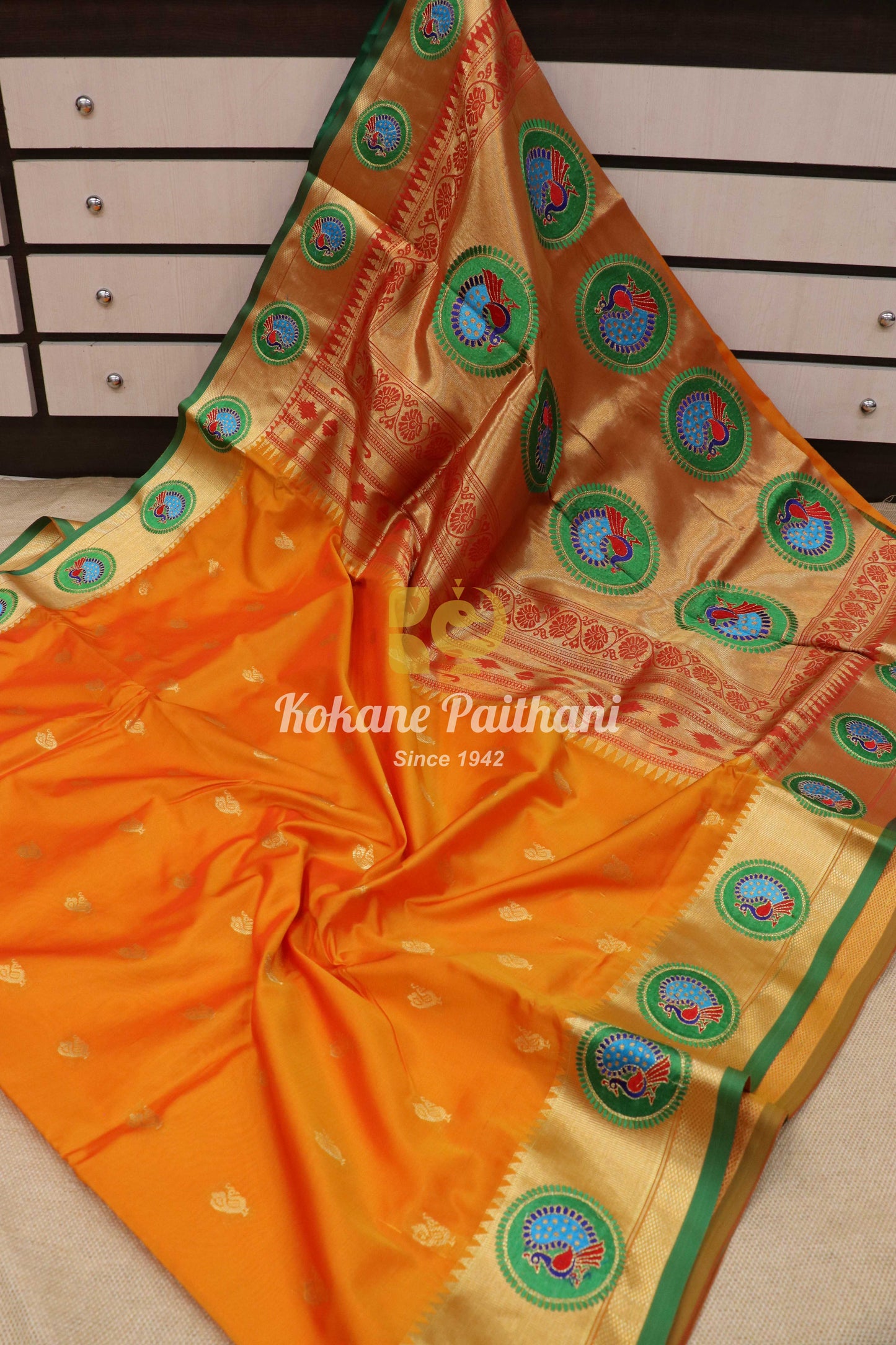 Embroidery Brocade Paithani Saree