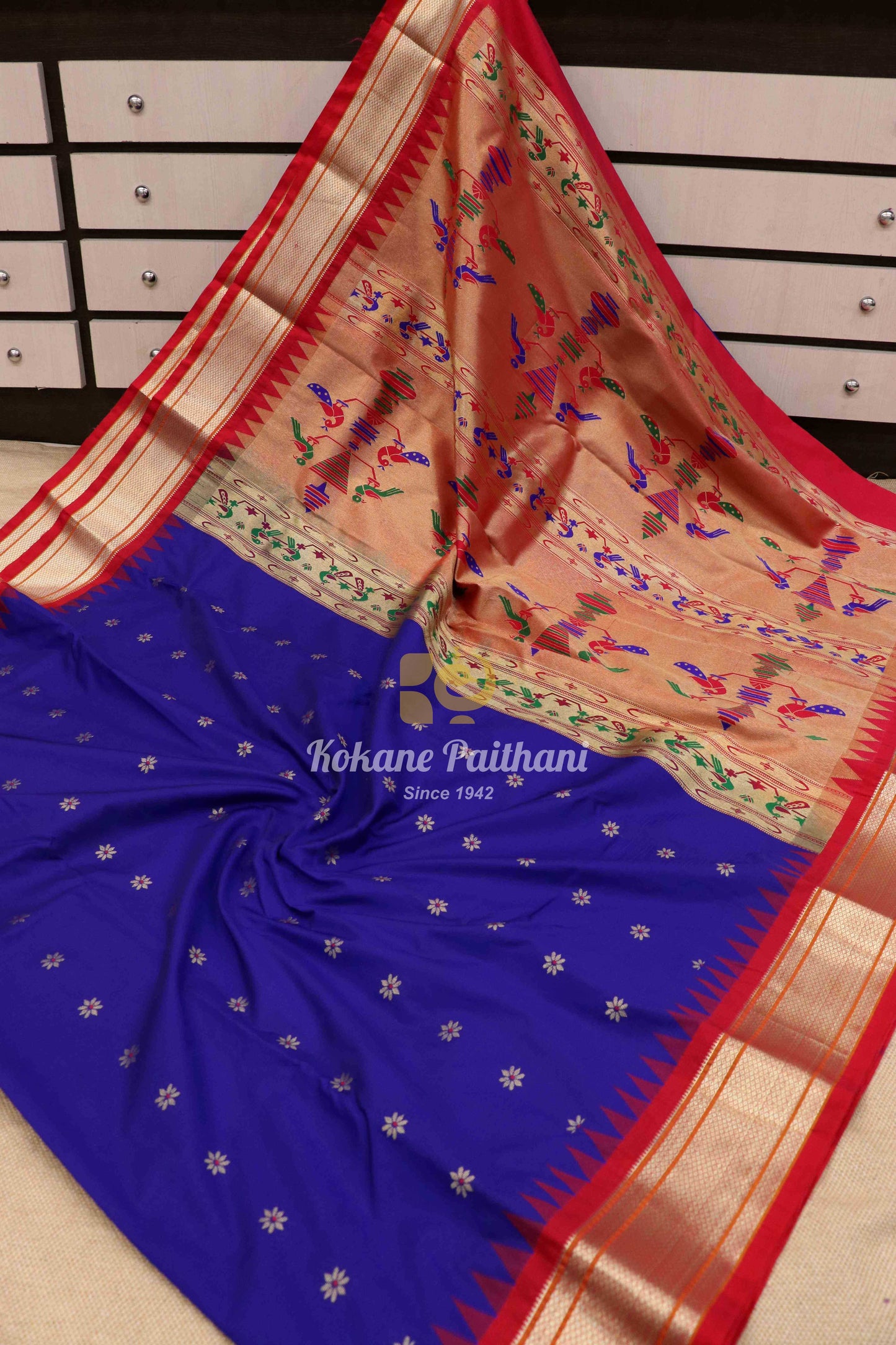 Kadiyal Semi Paithani Saree