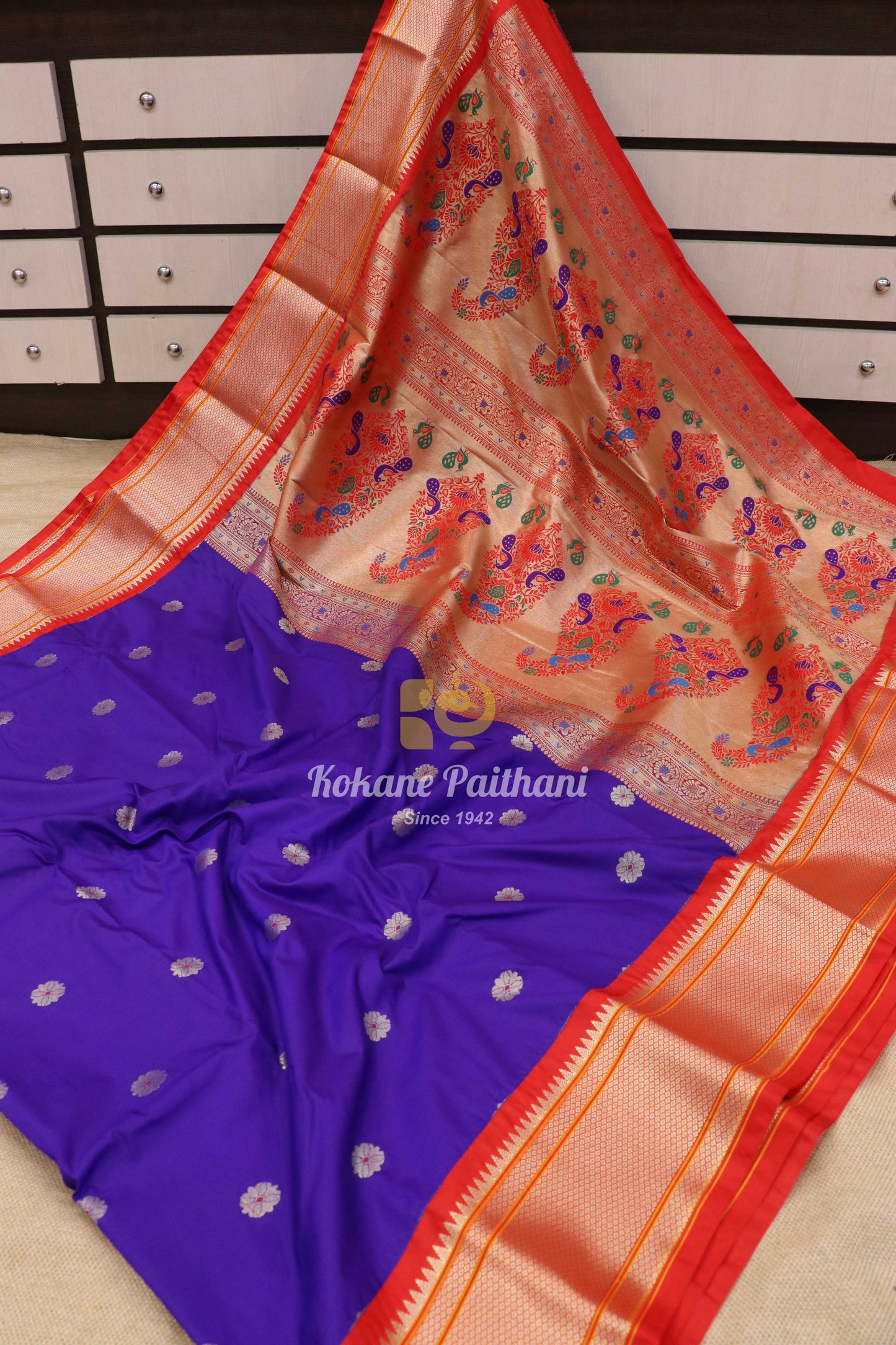 Kadiyal Semi Paithani Saree