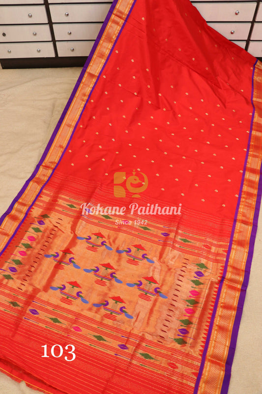 Traditional Pallu Silk Paithani Saree