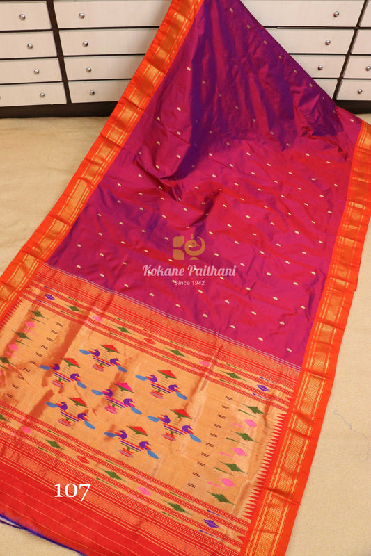 Traditional Pallu Silk Paithani Saree