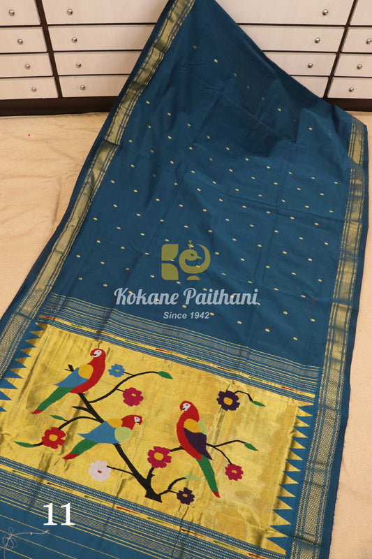 Fancy Pallu Cotton Paithani Saree